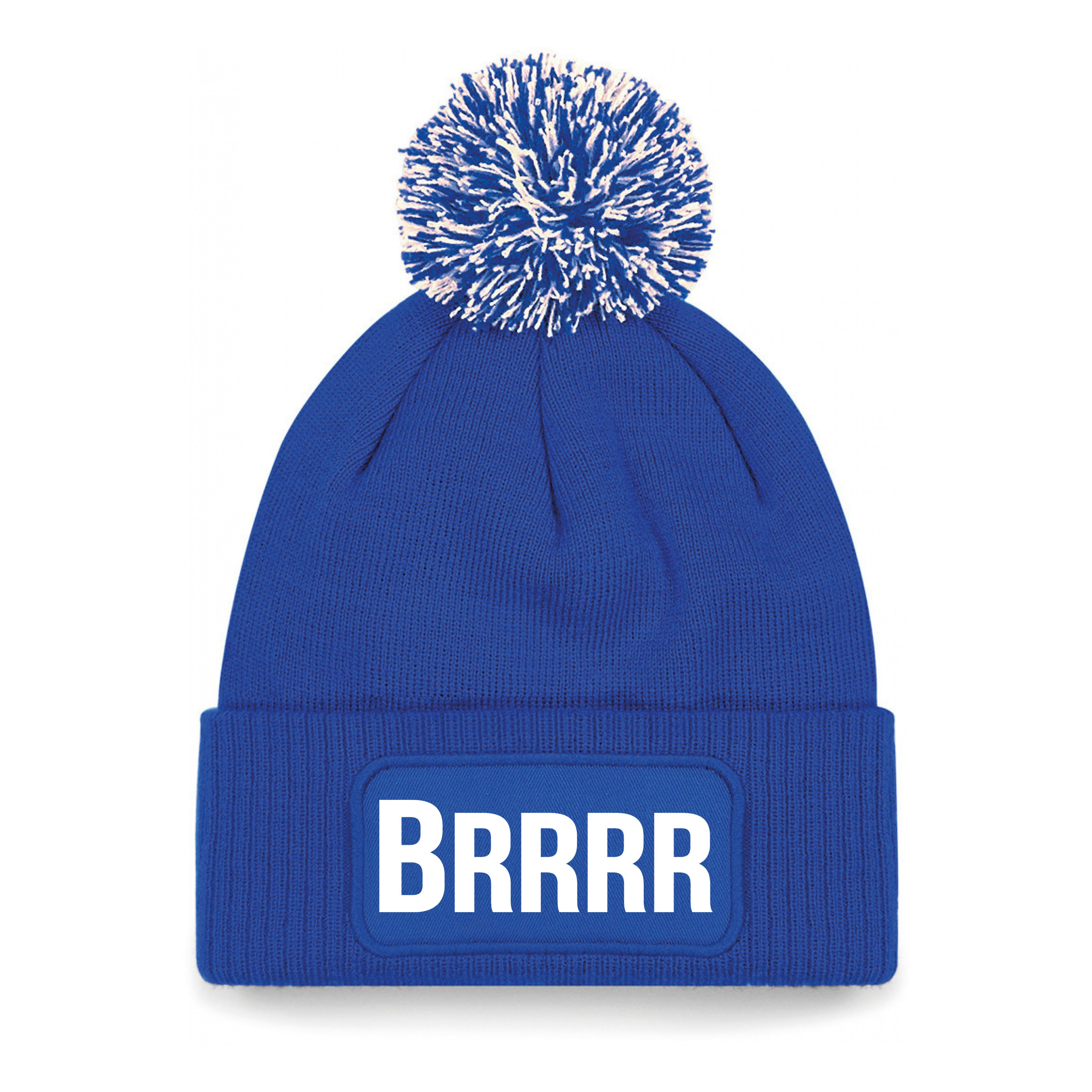 Brrrr muts met pompon - unisex - one size - blauw - apres-ski muts One size -