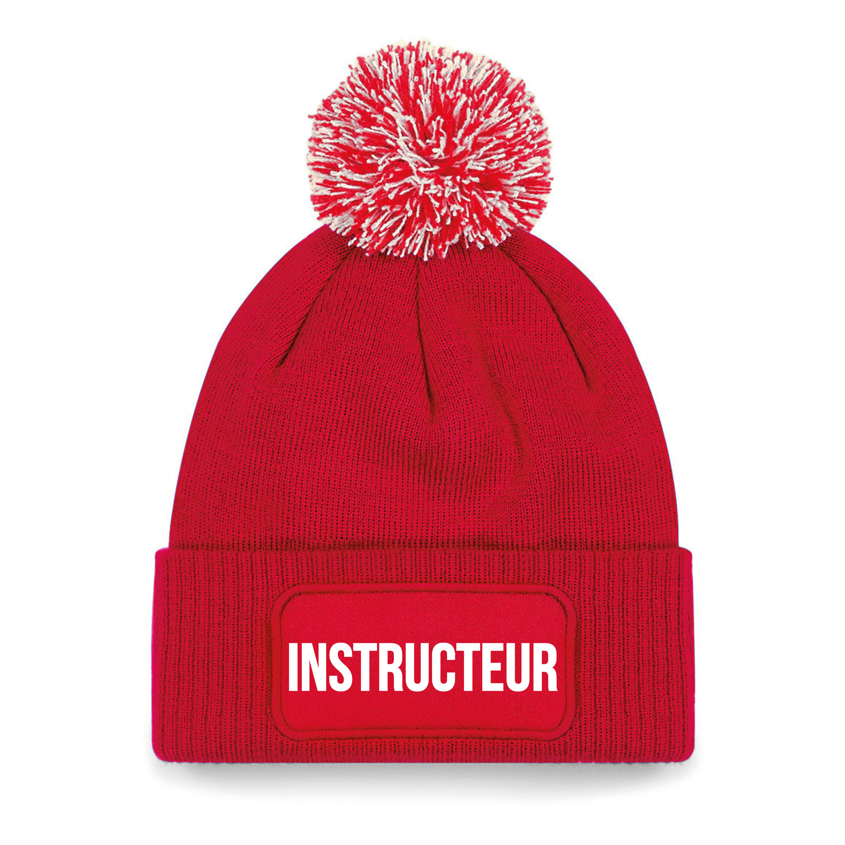 Instructeur muts met pompon - unisex - one size - rood One size -