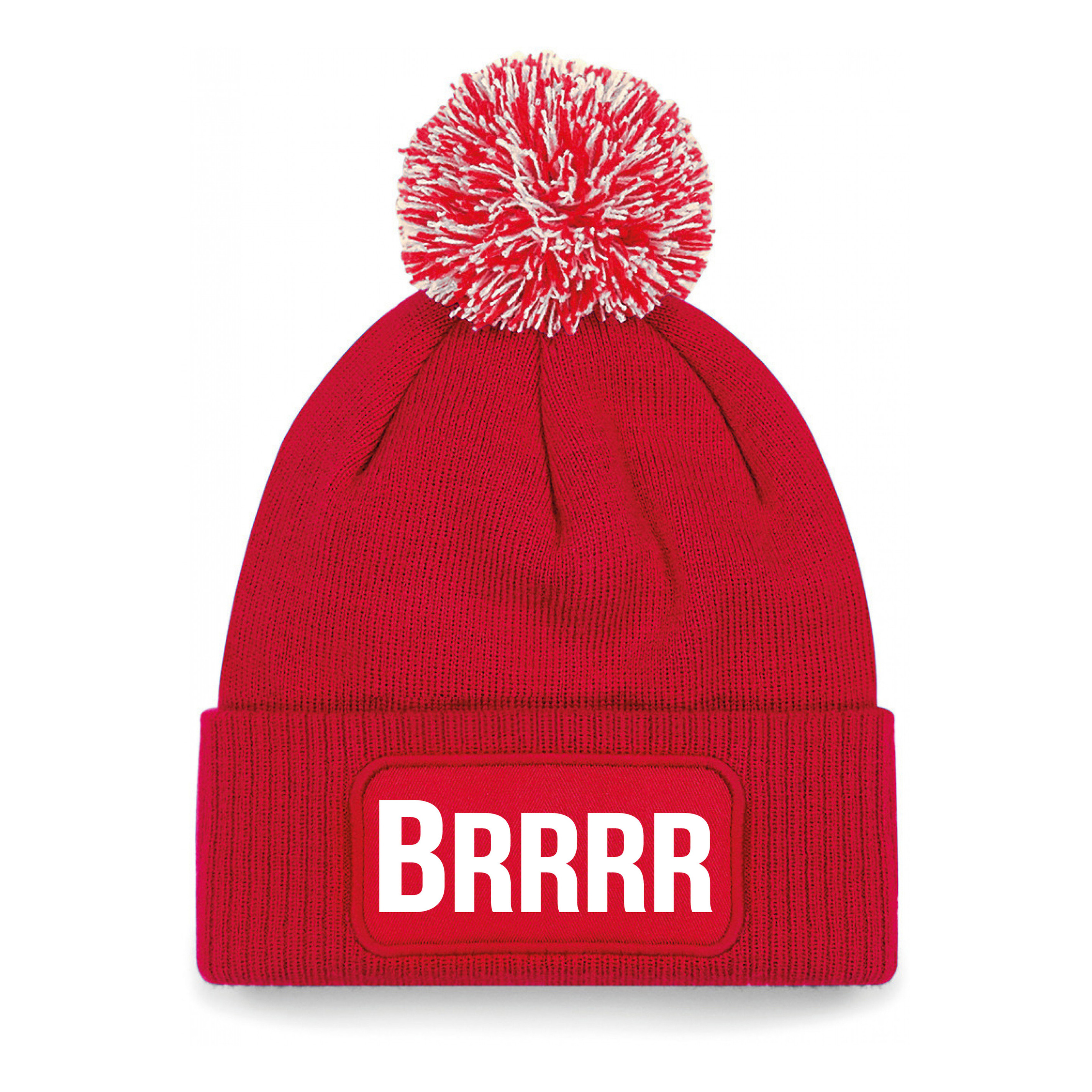 Brrrr muts met pompon - unisex - one size - rood - apres-ski muts One size -