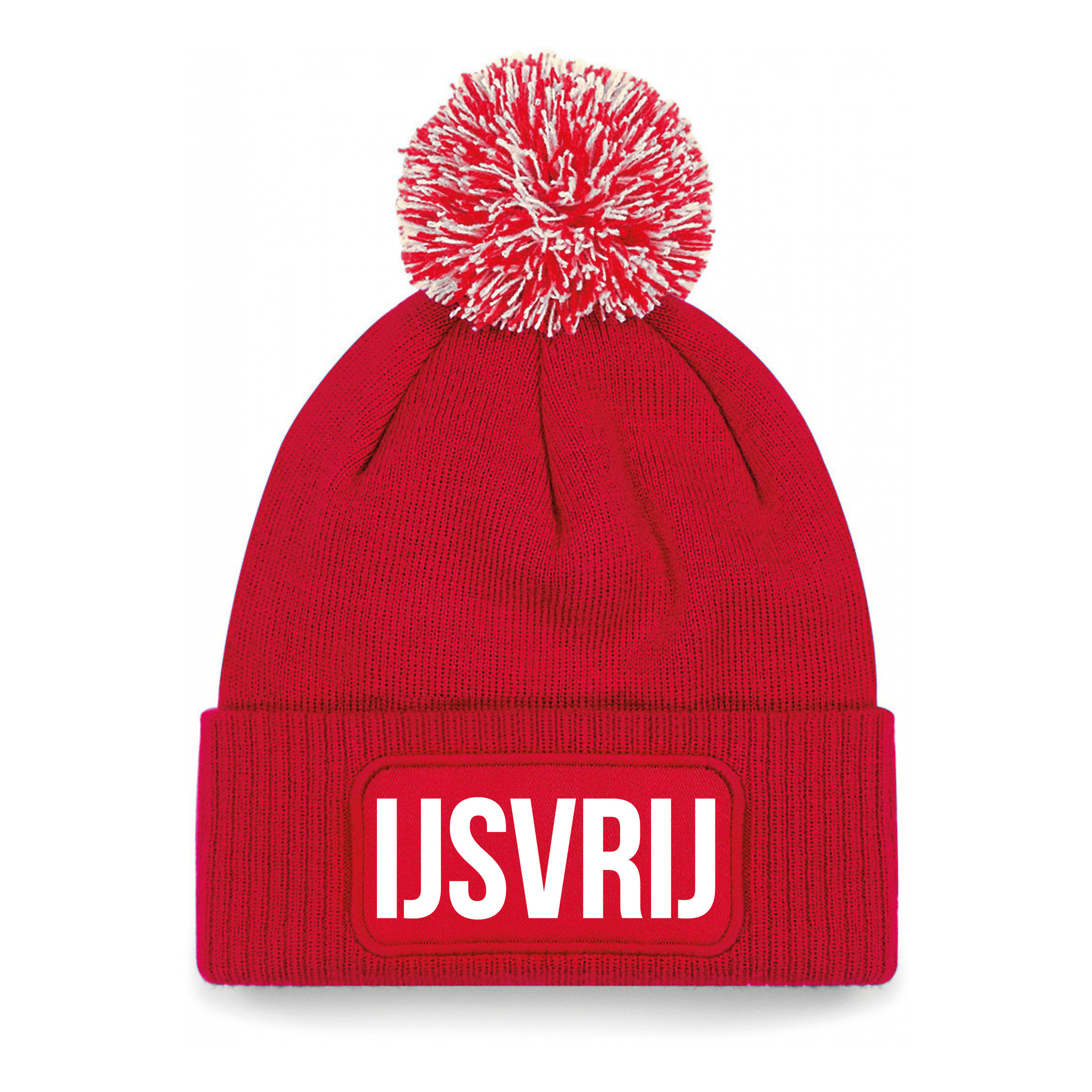 IJsvrij muts met pompon unisex one size - Rood One size -