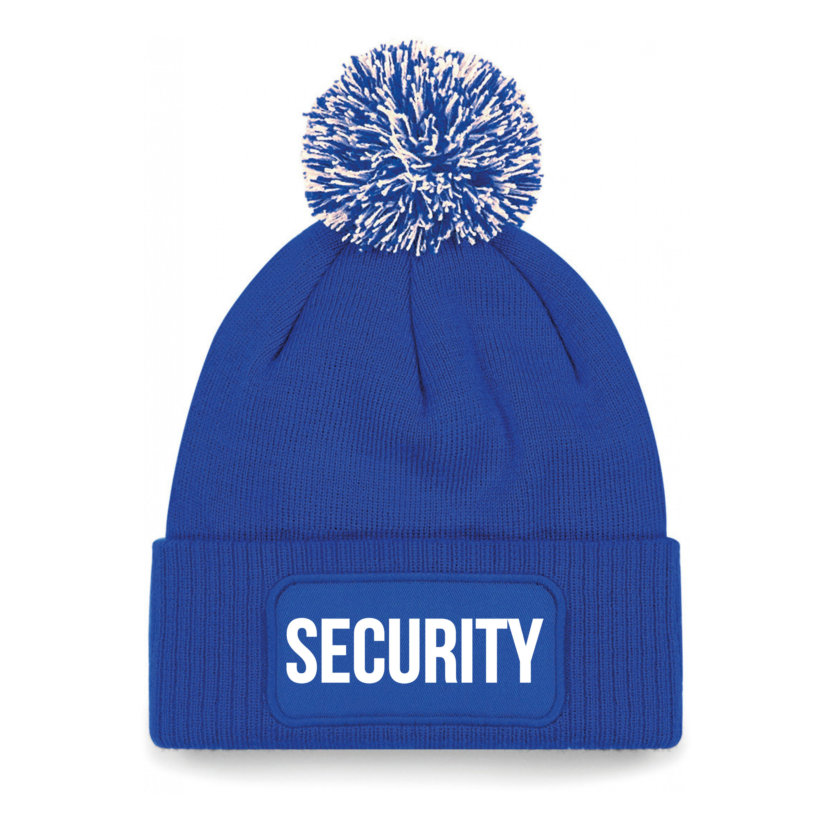 Security muts met pompon unisex - one size - blauw - apres-ski muts One size -