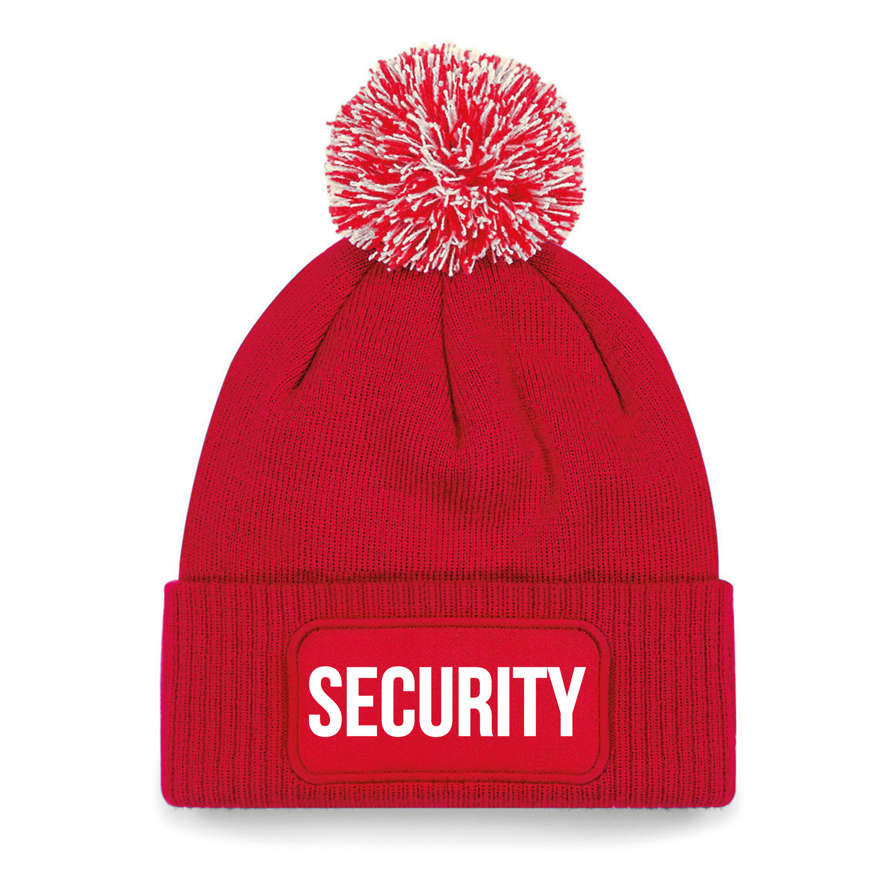 Security muts met pompon unisex - one size - rood - apres-ski muts One size -