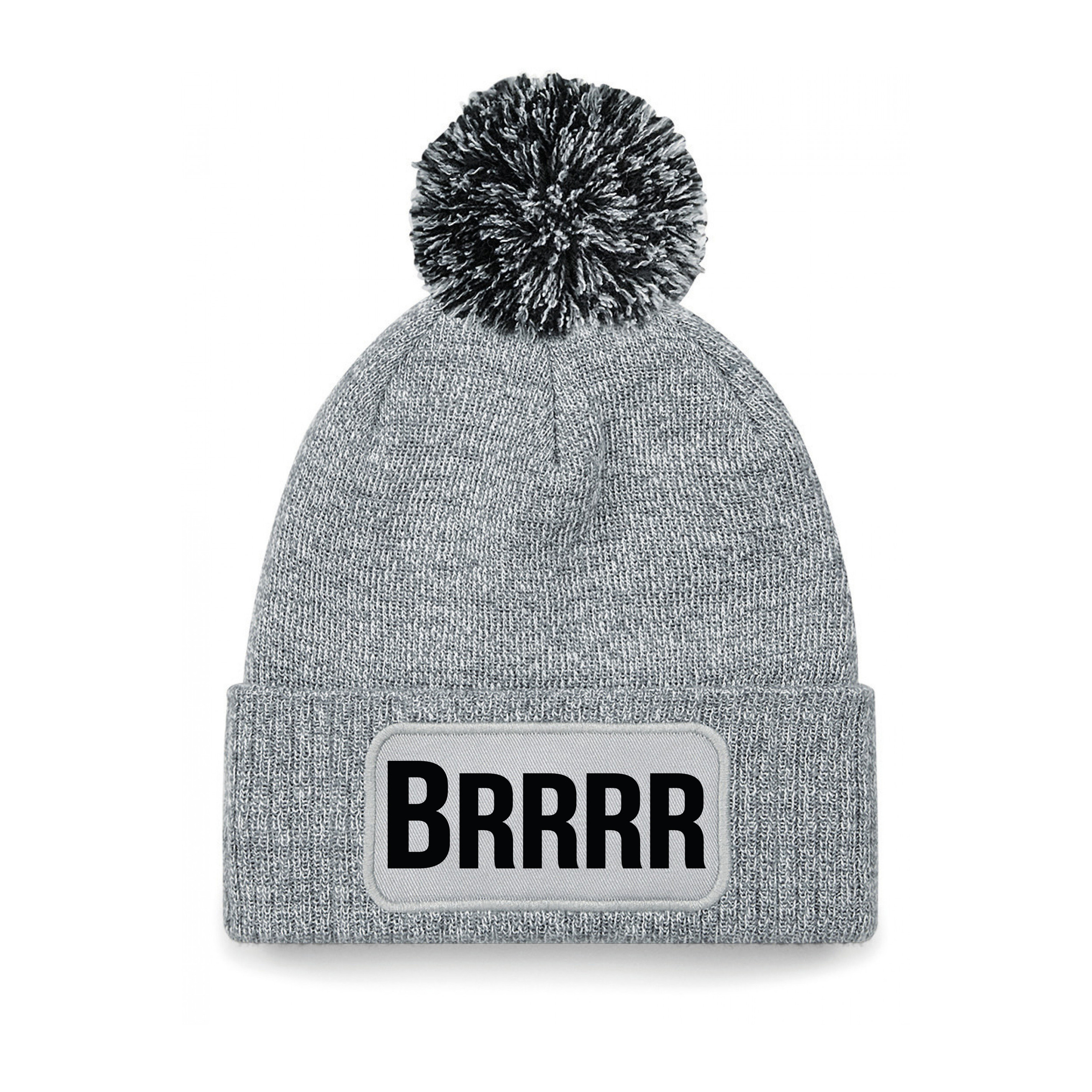 Brrrr muts met pompon - unisex - one size - grijs - apres-ski muts One size -