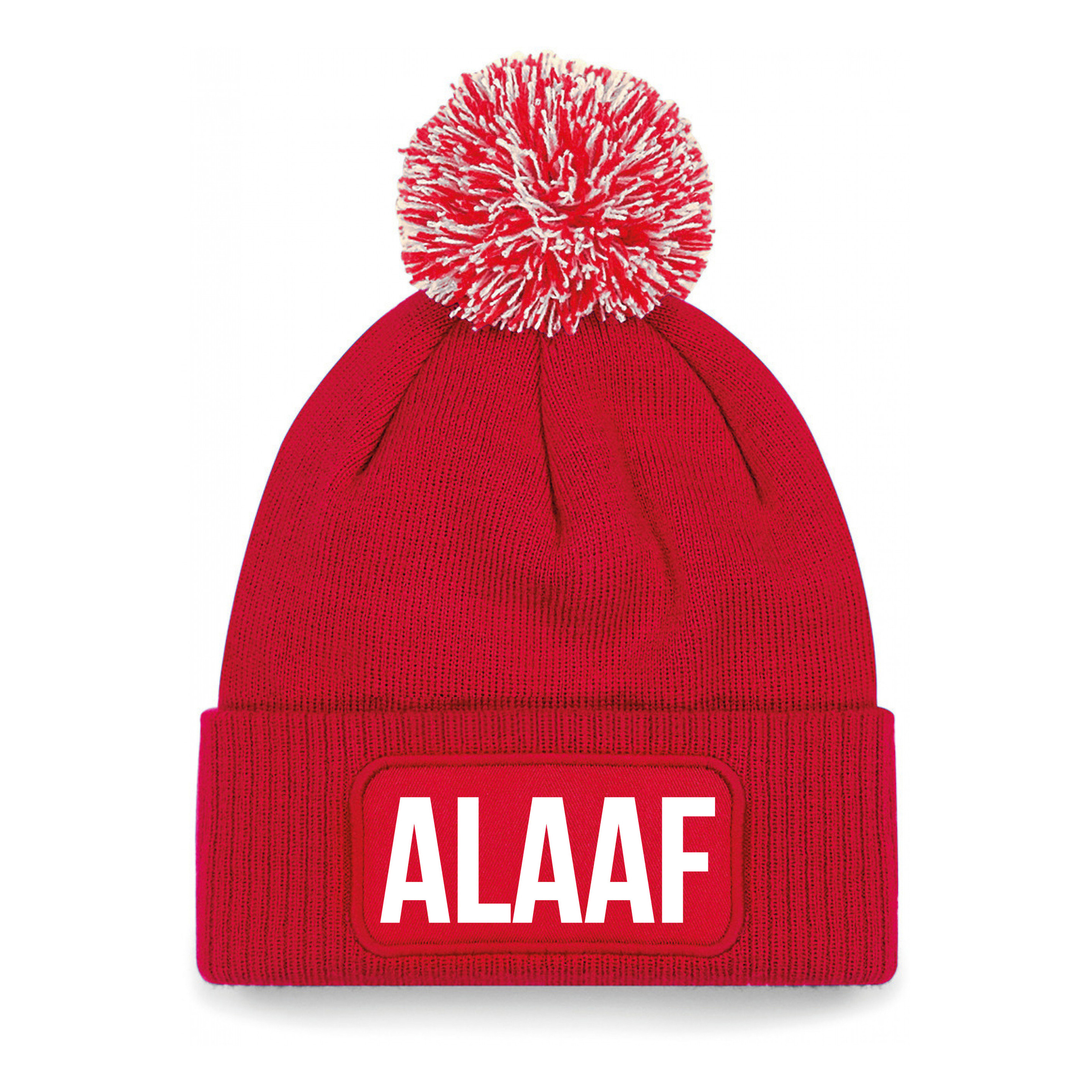 Alaaf muts met pompon unisex one size - Rood One size -