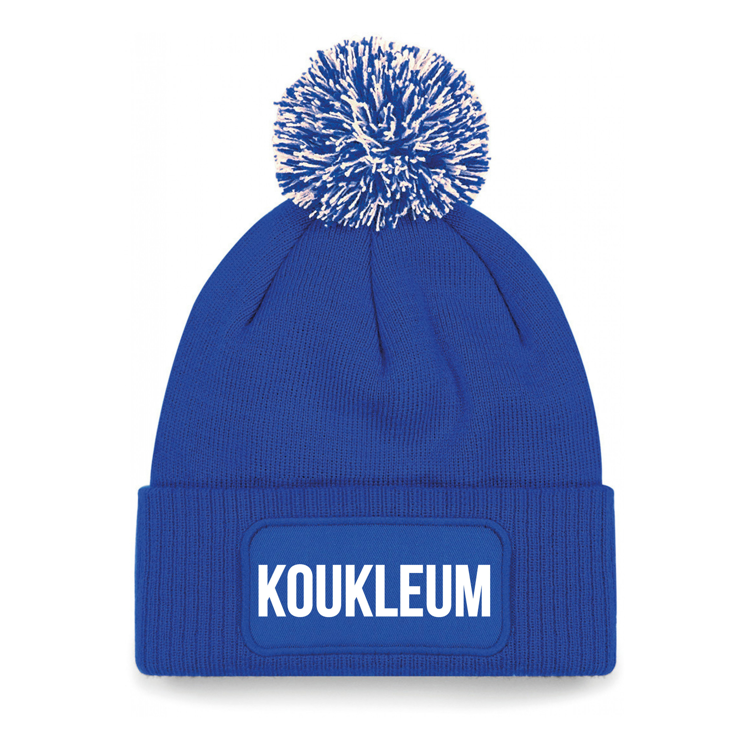 Koukleum muts met pompon unisex one size - blauw One size -