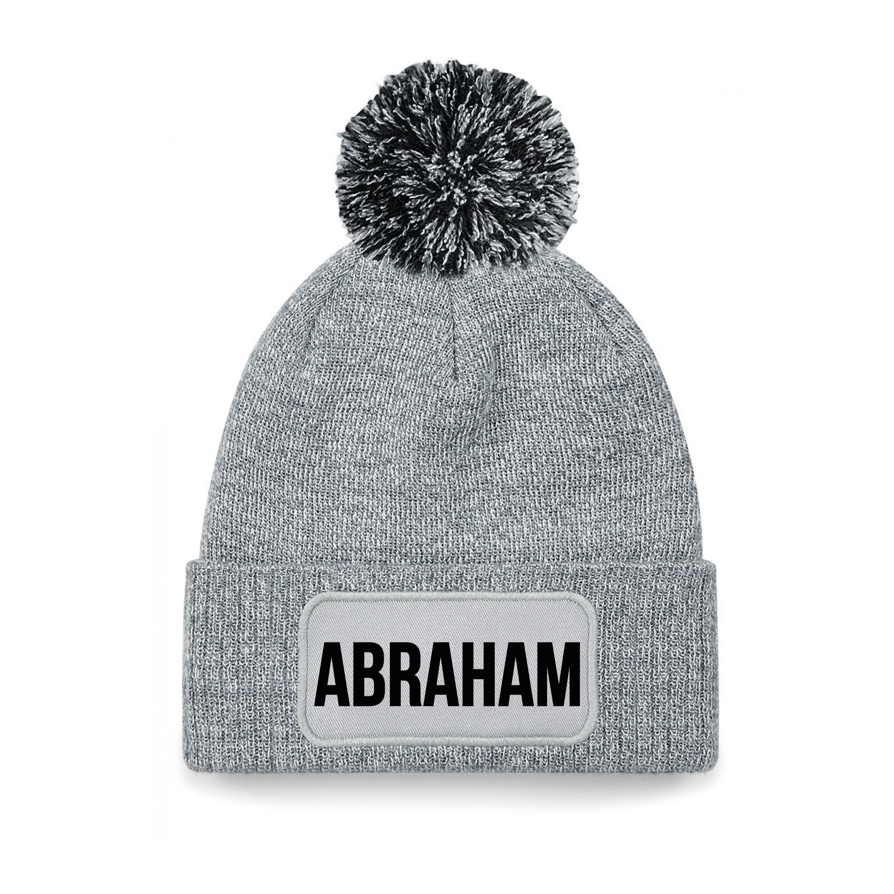 Abraham muts met pompon unisex one size - Grijs One size -