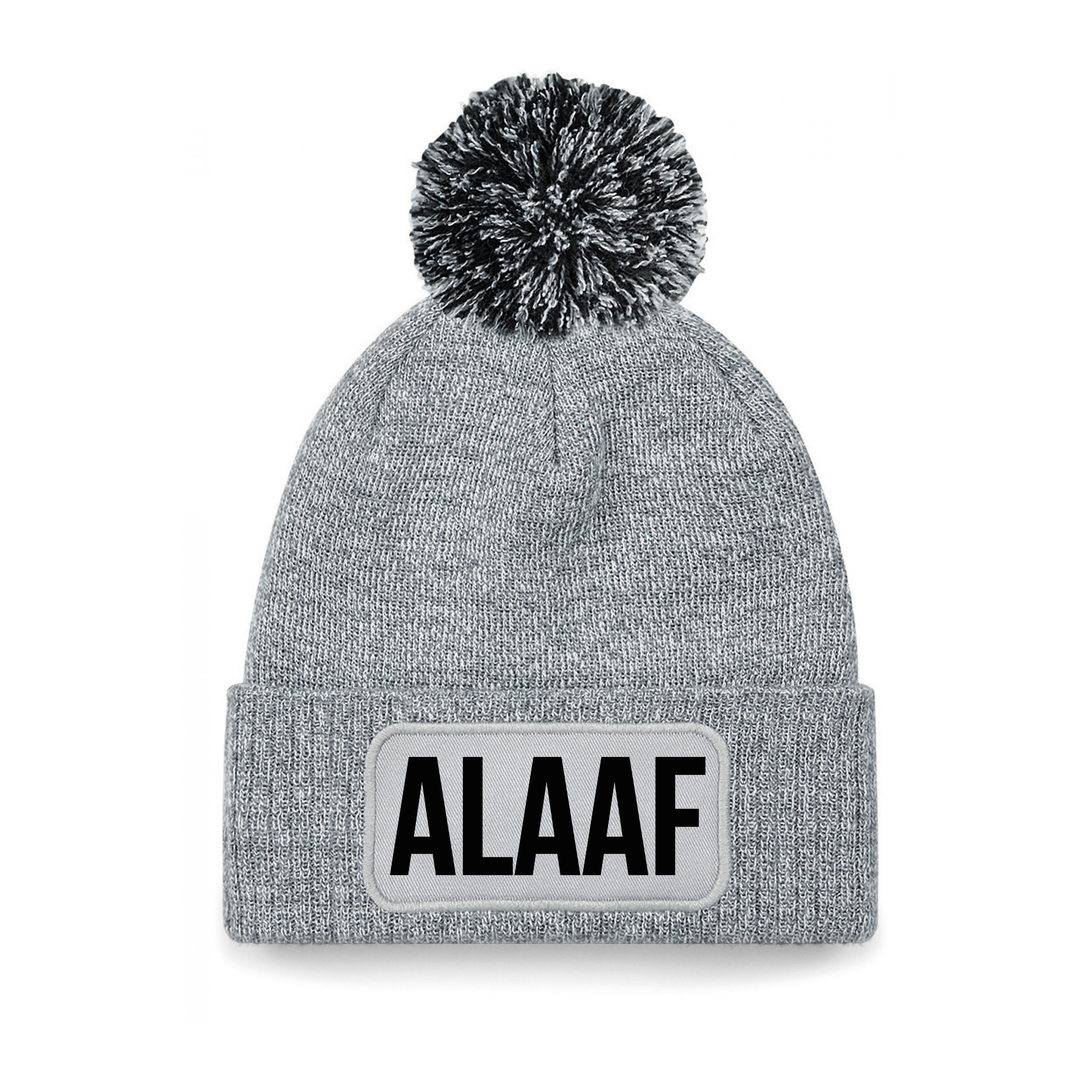 Alaaf muts met pompon unisex one size - Grijs One size -