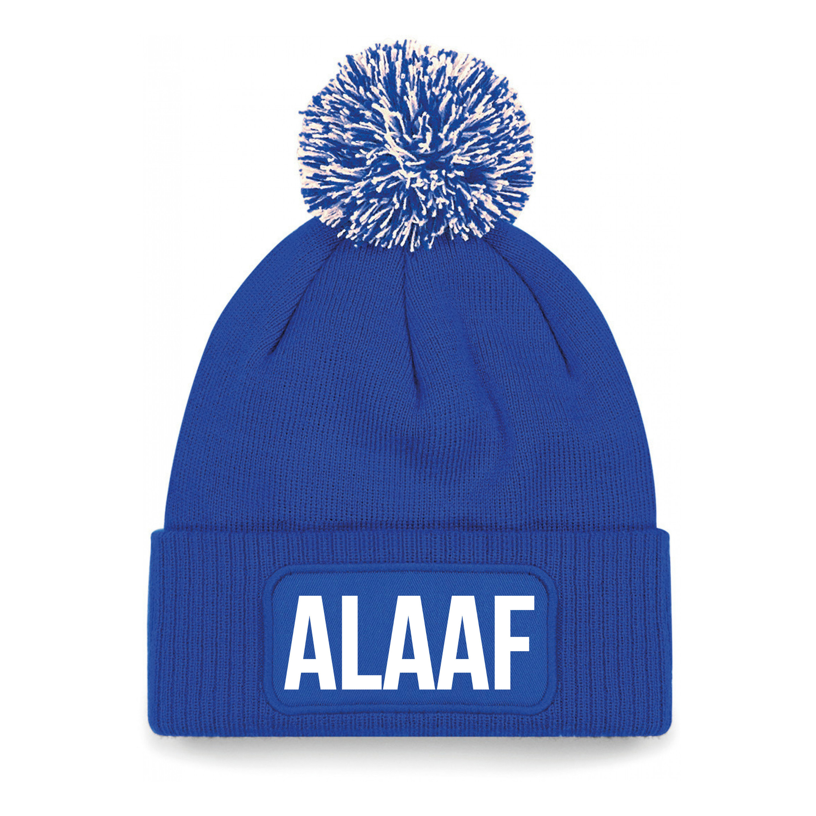 Alaaf muts met pompon unisex one size - Blauw One size -