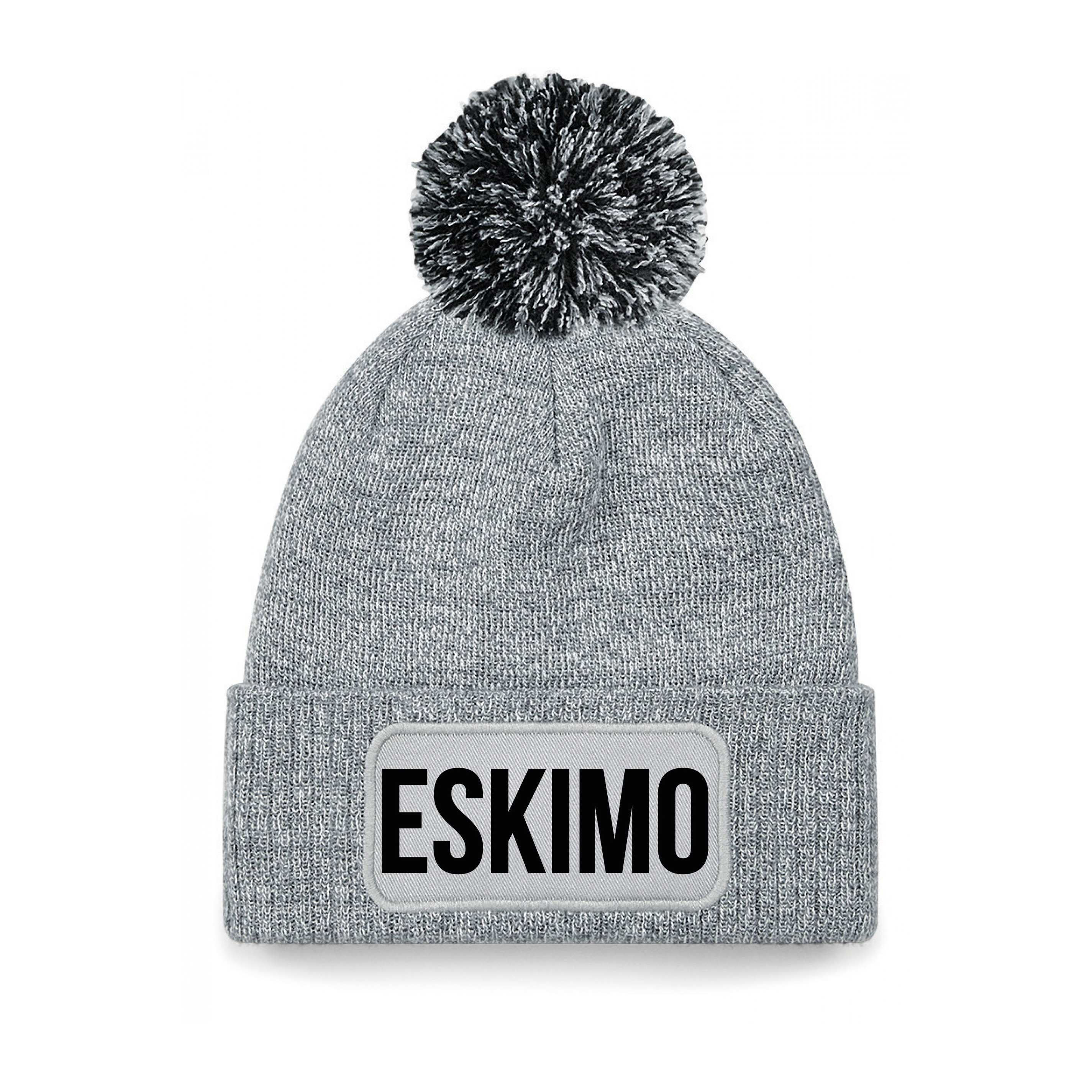 Eskimo muts met pompon unisex one size - grijs One size -