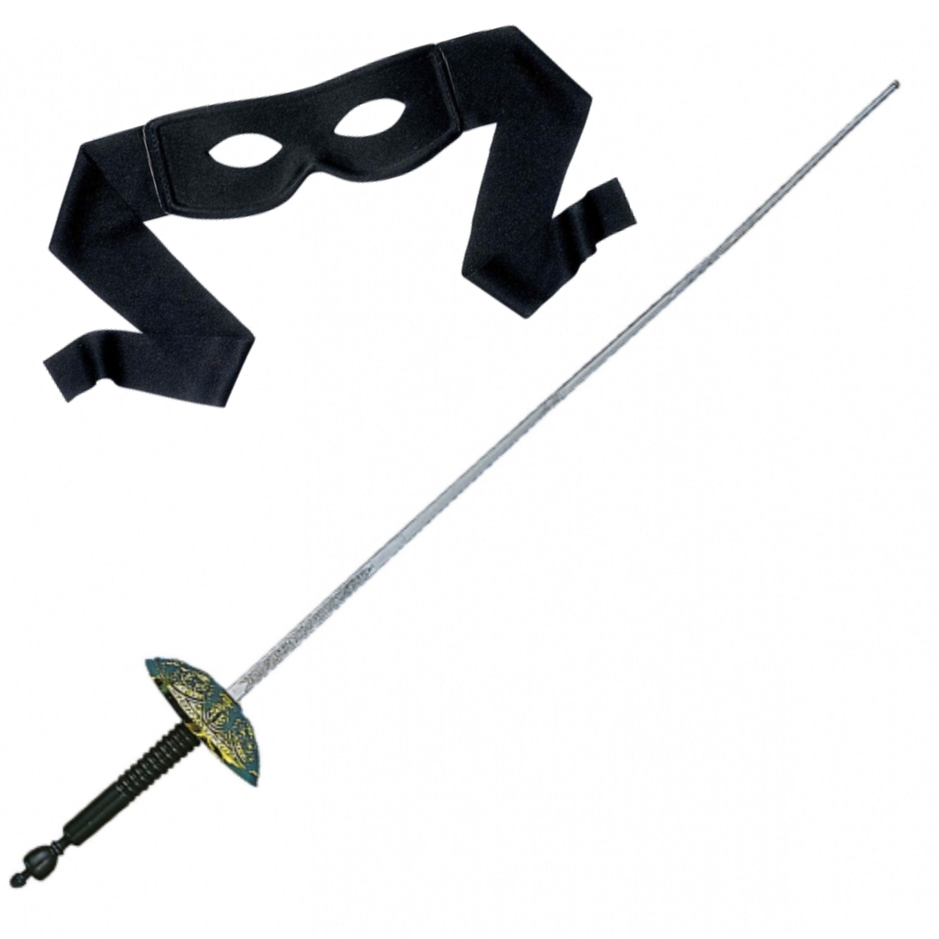 Zorro verkleed set zwart masker met Sabel 60 cm -