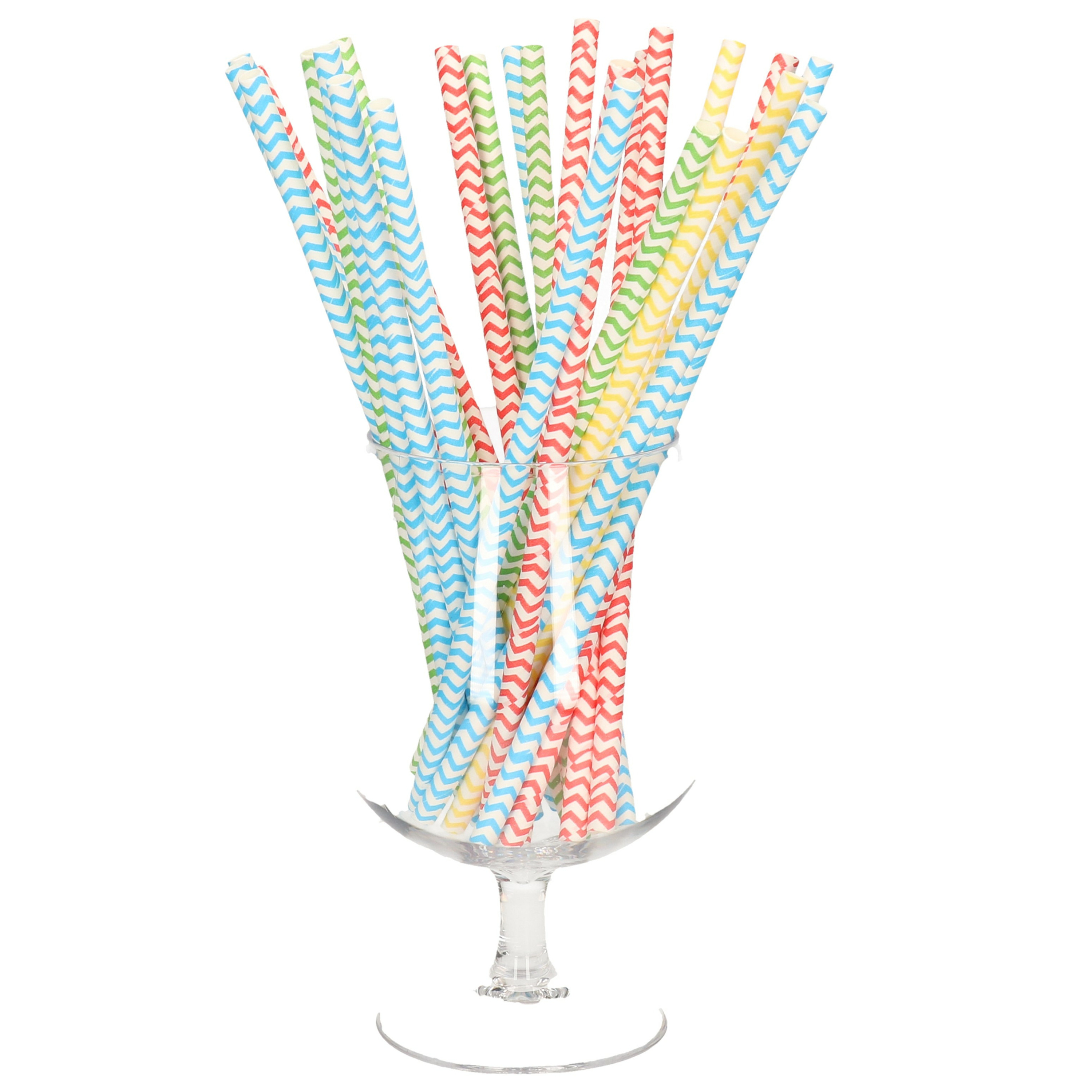 100x Duurzame papieren drinkrietjes gekleurd 20 cm -