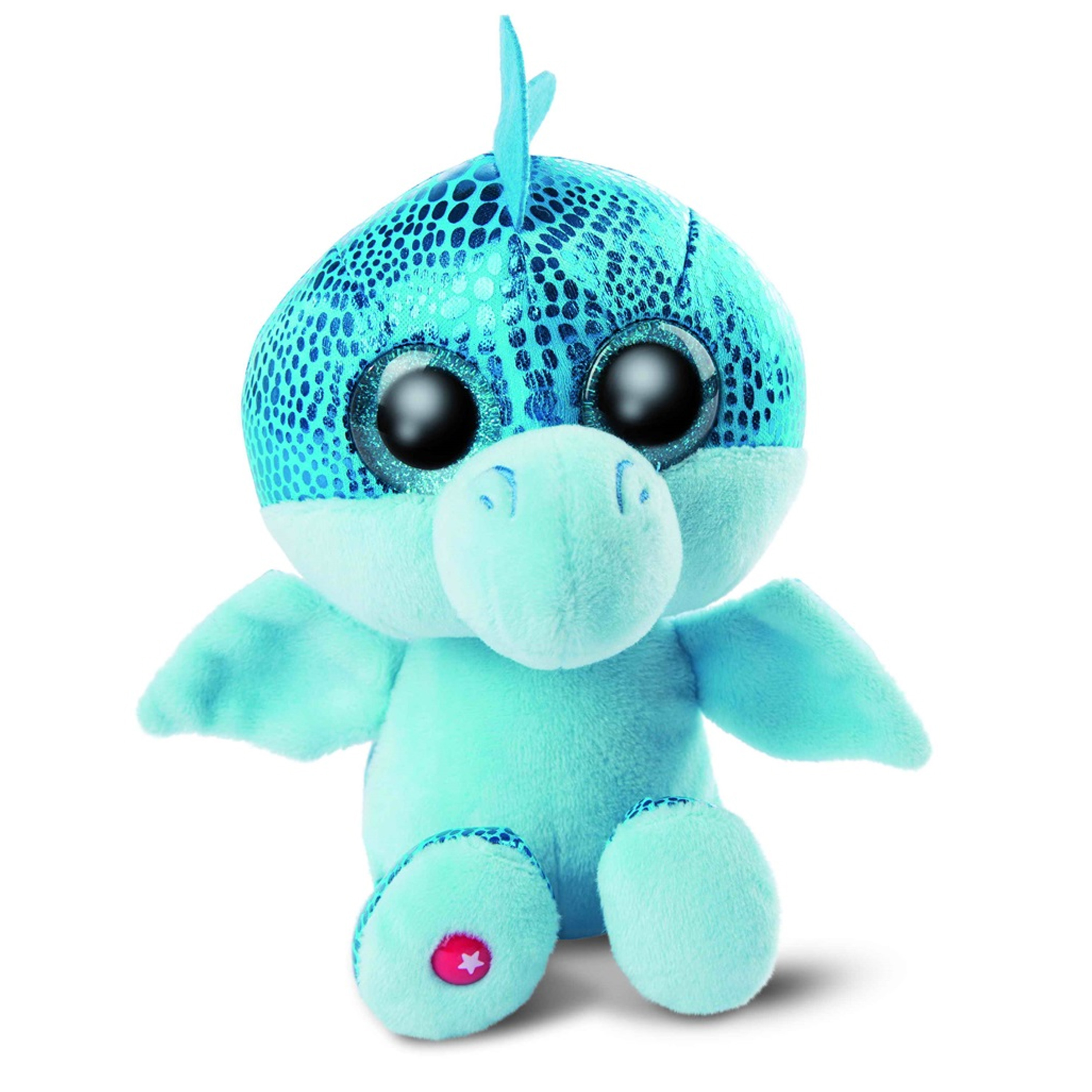 Nici draak Jet-Jet - pluche knuffel - blauw - 15 cm -