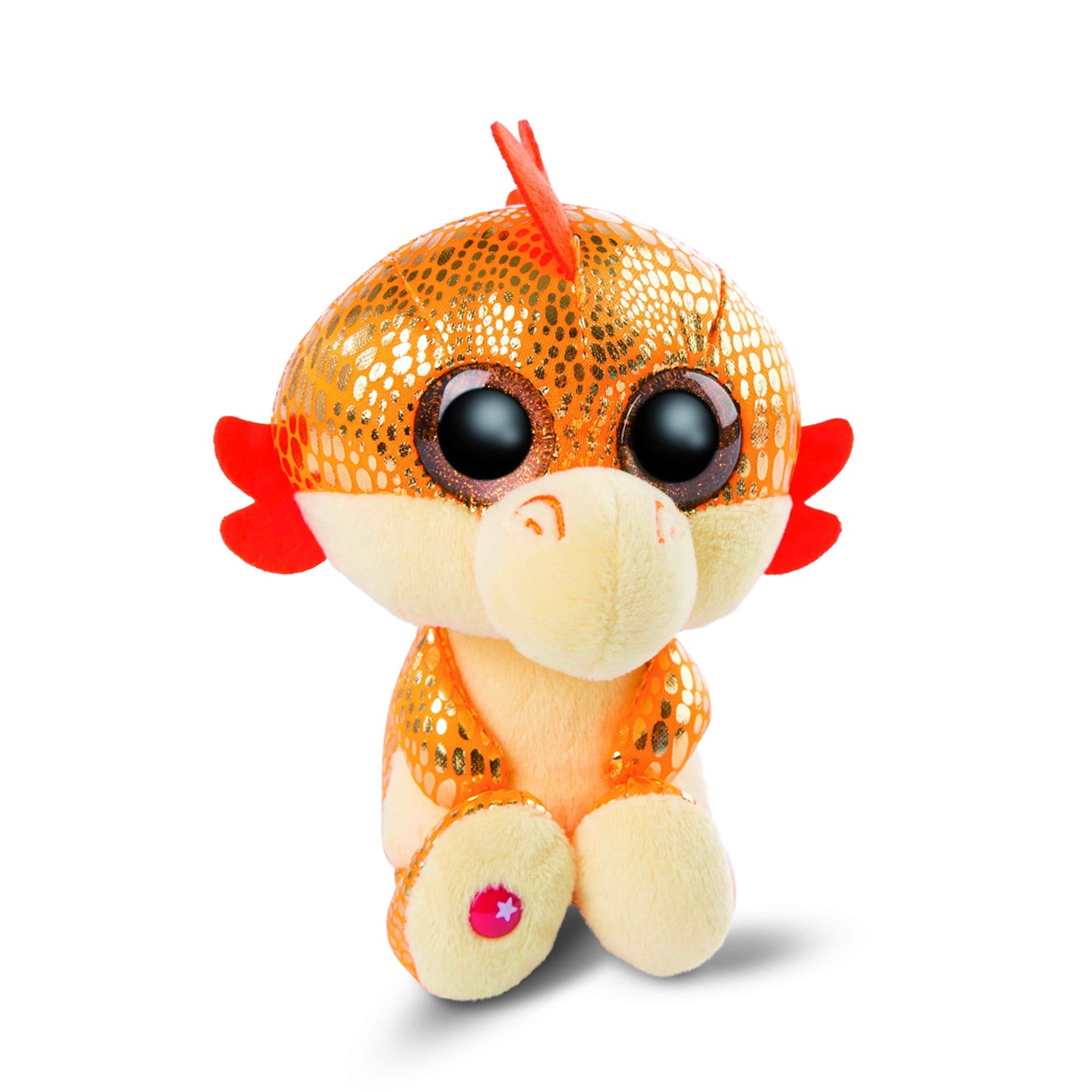 Nici draak Yo-Yo - pluche knuffel - oranje - 15 cm -