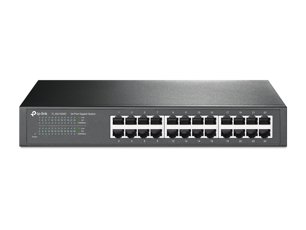 TP-Link TL-SG1024D 24-Port Gigabit Desktop/Rackmount Switch Switch Grijs