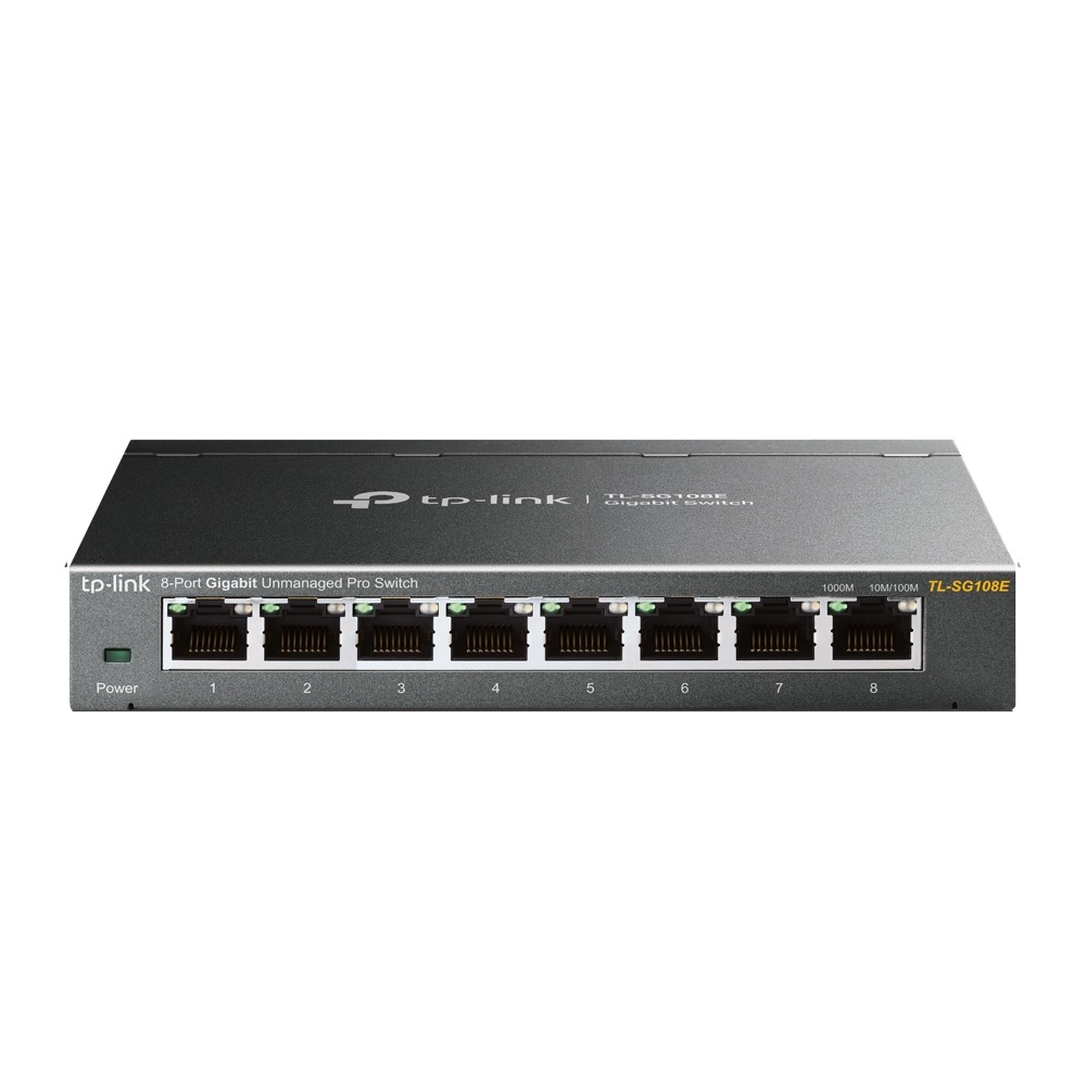 TP-Link TL-SG108E 8-Port Gigabit Easy Smart Switch Switch Zwart