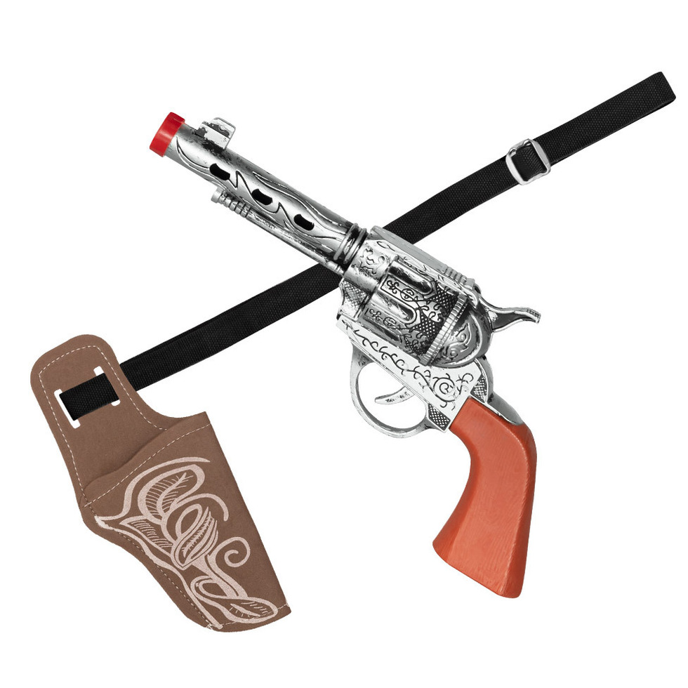 Verkleed cowboy holster met een revolver/pistool voor kinderen -
