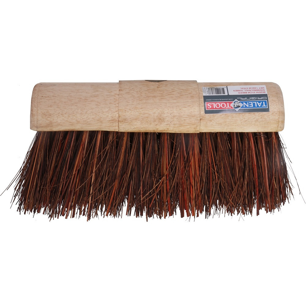 Bezemkop buiten halfrond bruin hout 31 cm -