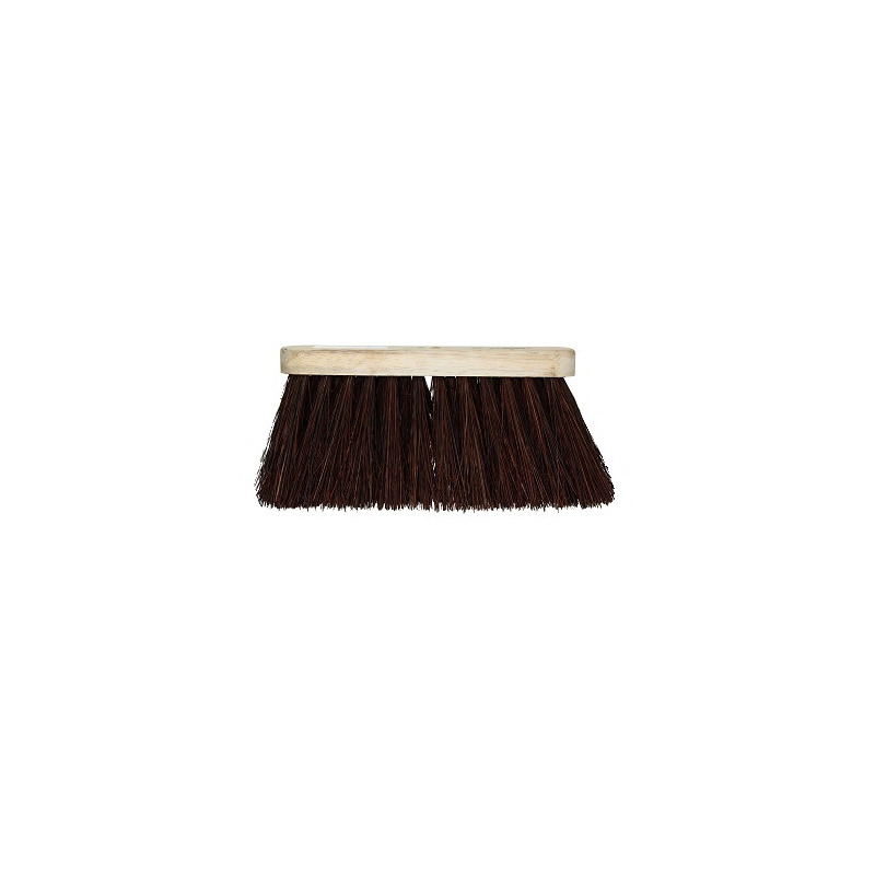 Bezemkop buiten bruin hout/natuurvezel 28 cm -