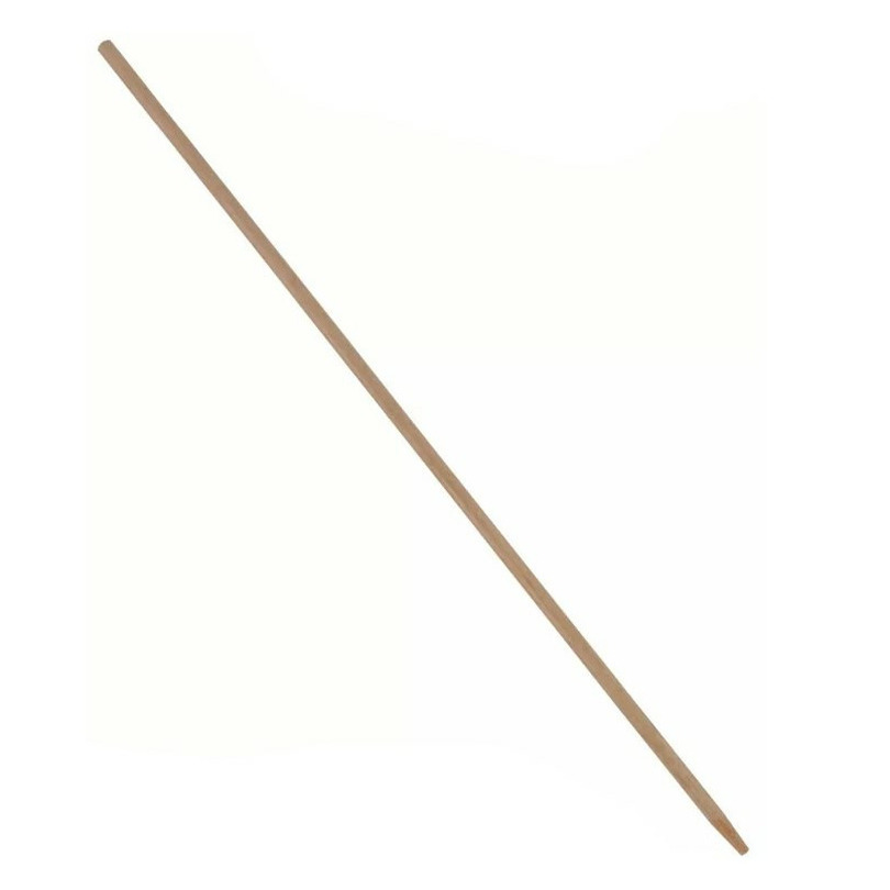 Houten universele Bezemsteel FSC Hout - 130 cm - met klem-uiteinde -