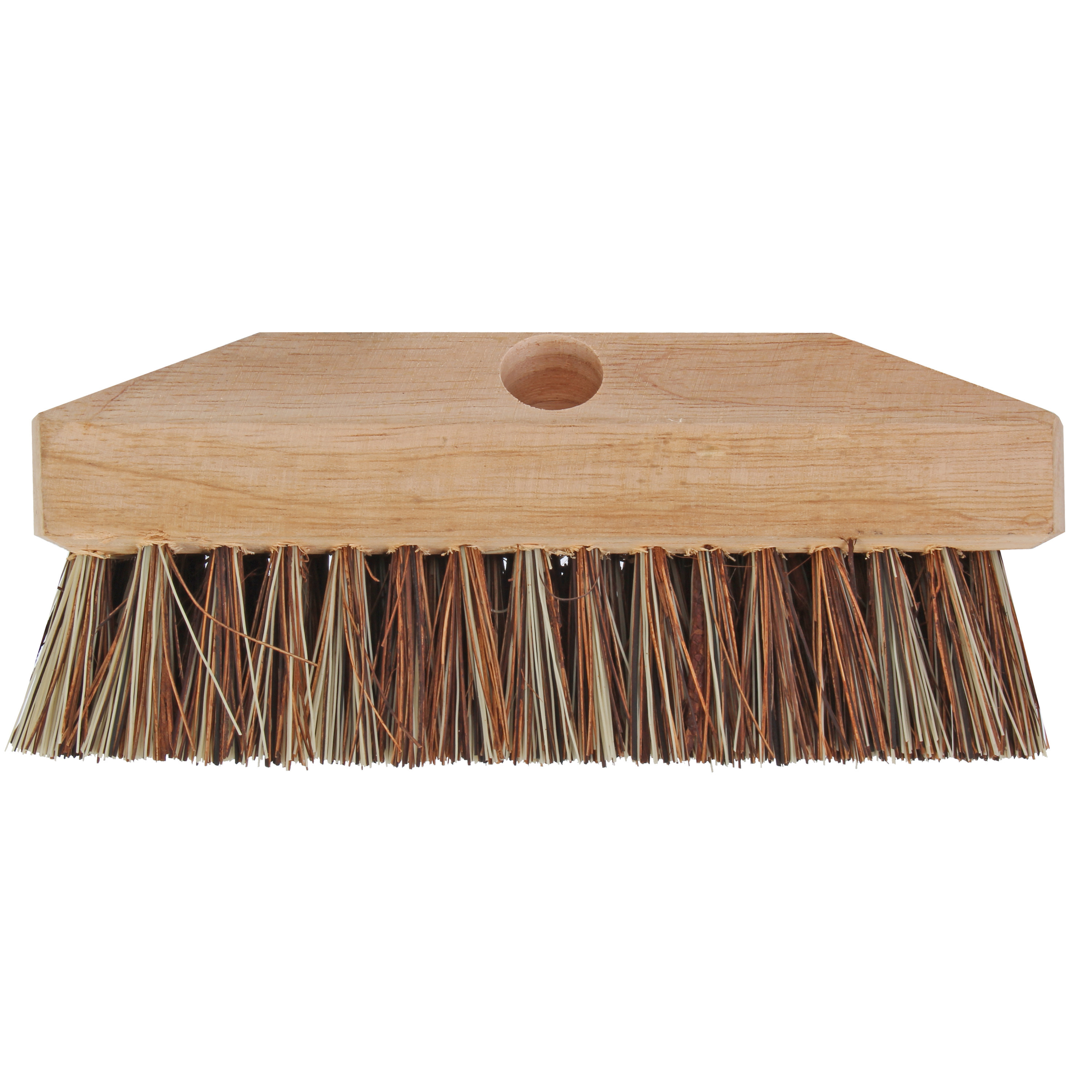 Bezemkop schrobborstel buiten hout/natuurvezel 22 cm -