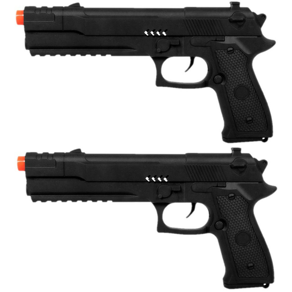 2x stuks verkleed speelgoed Politie accessoires/wapen pistool 27 cm -