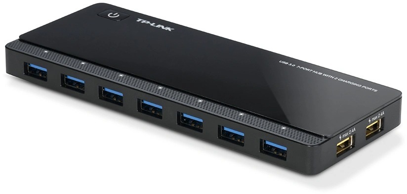 TP-Link UH720 USB 3.0 7-poorts hub met 2 oplaadpoorten USB Hub Zwart