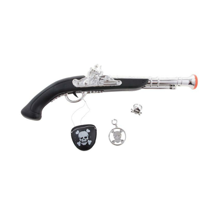 Verkleed speelgoed Piraten pistool met ooglapje - set - kind/volwassenen - kunststof -