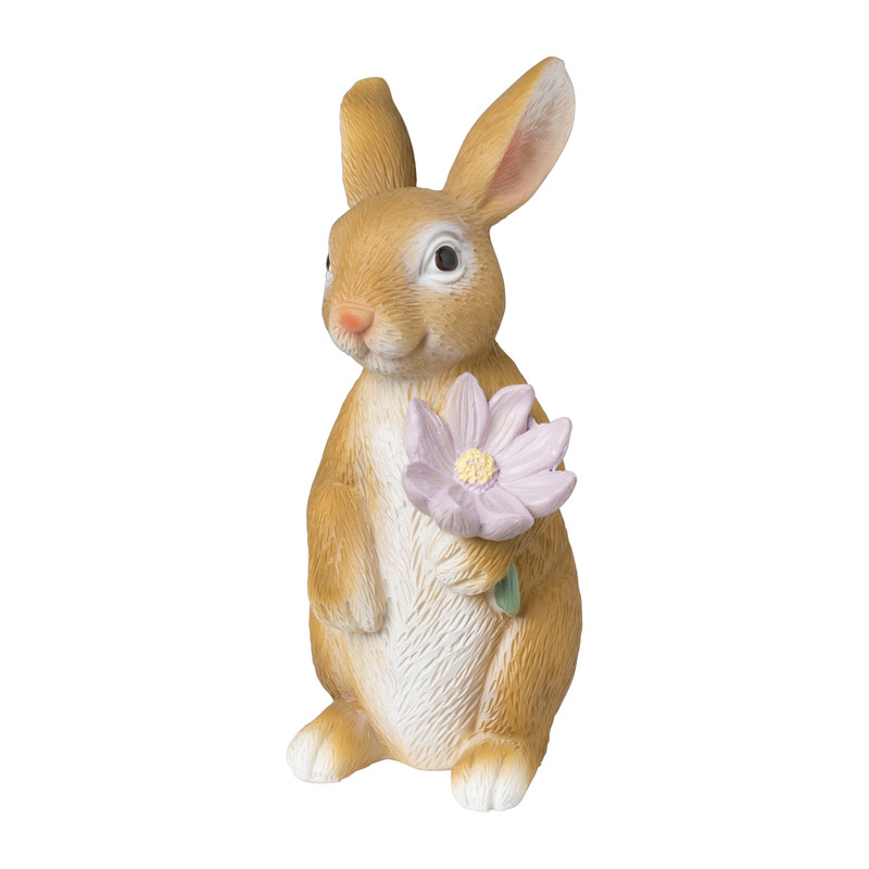 Konijn met bloem - 14 cm