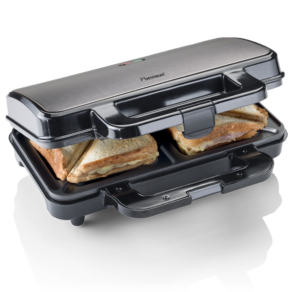 Bestron ASM90XLTG Tosti apparaat Zwart