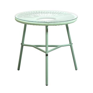Bijzettafel Formentera - lichtgroen - 50xØ50 cm - Leen Bakker
