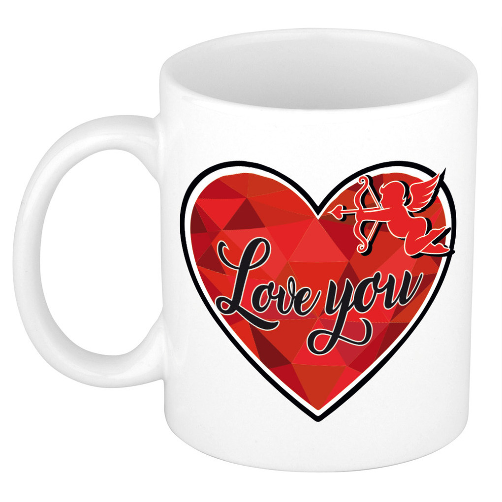 Mok/beker valentijn - I love you - 300 ml -