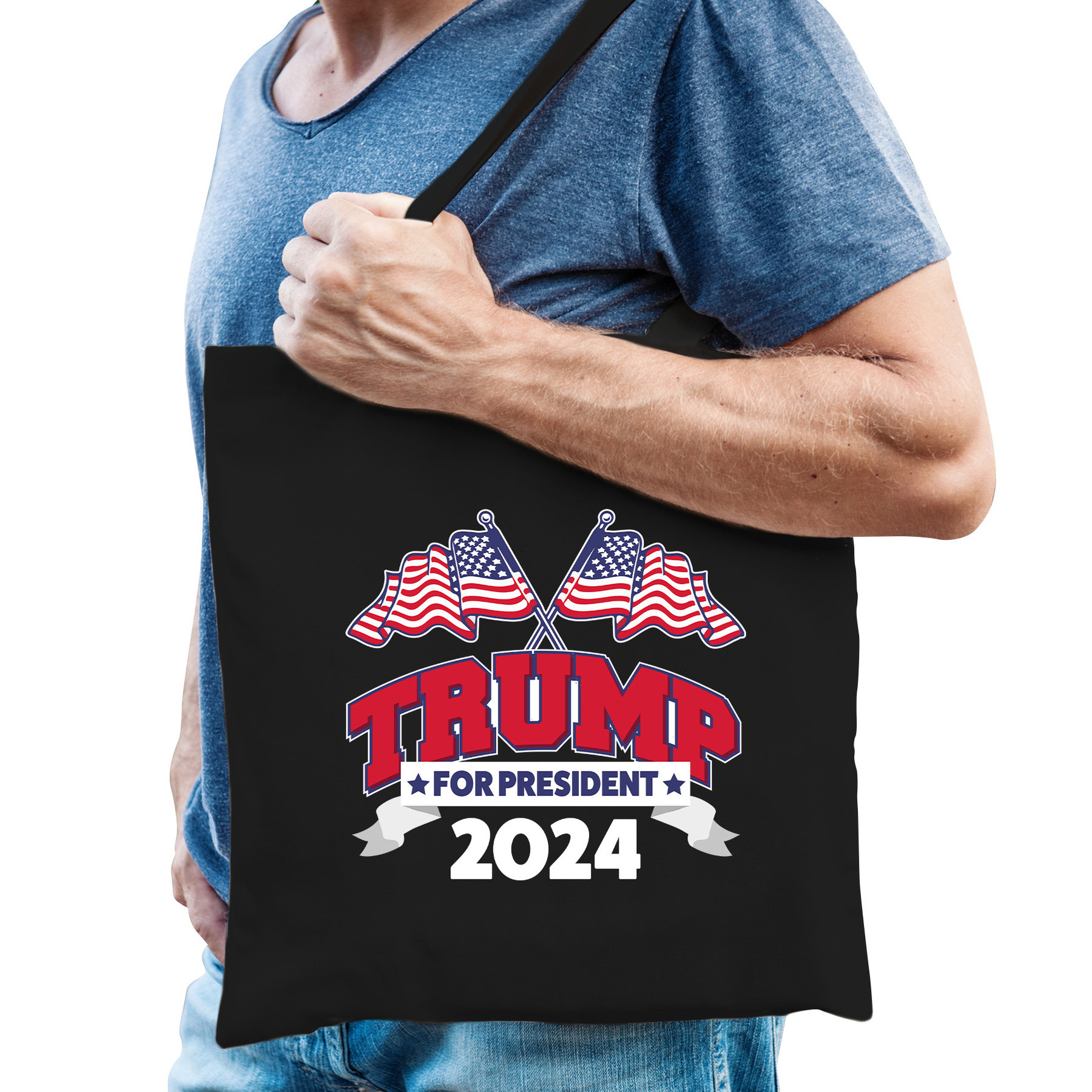 Tas Trump for president - fout/grappig voor carnaval - 42 x 38 cm -