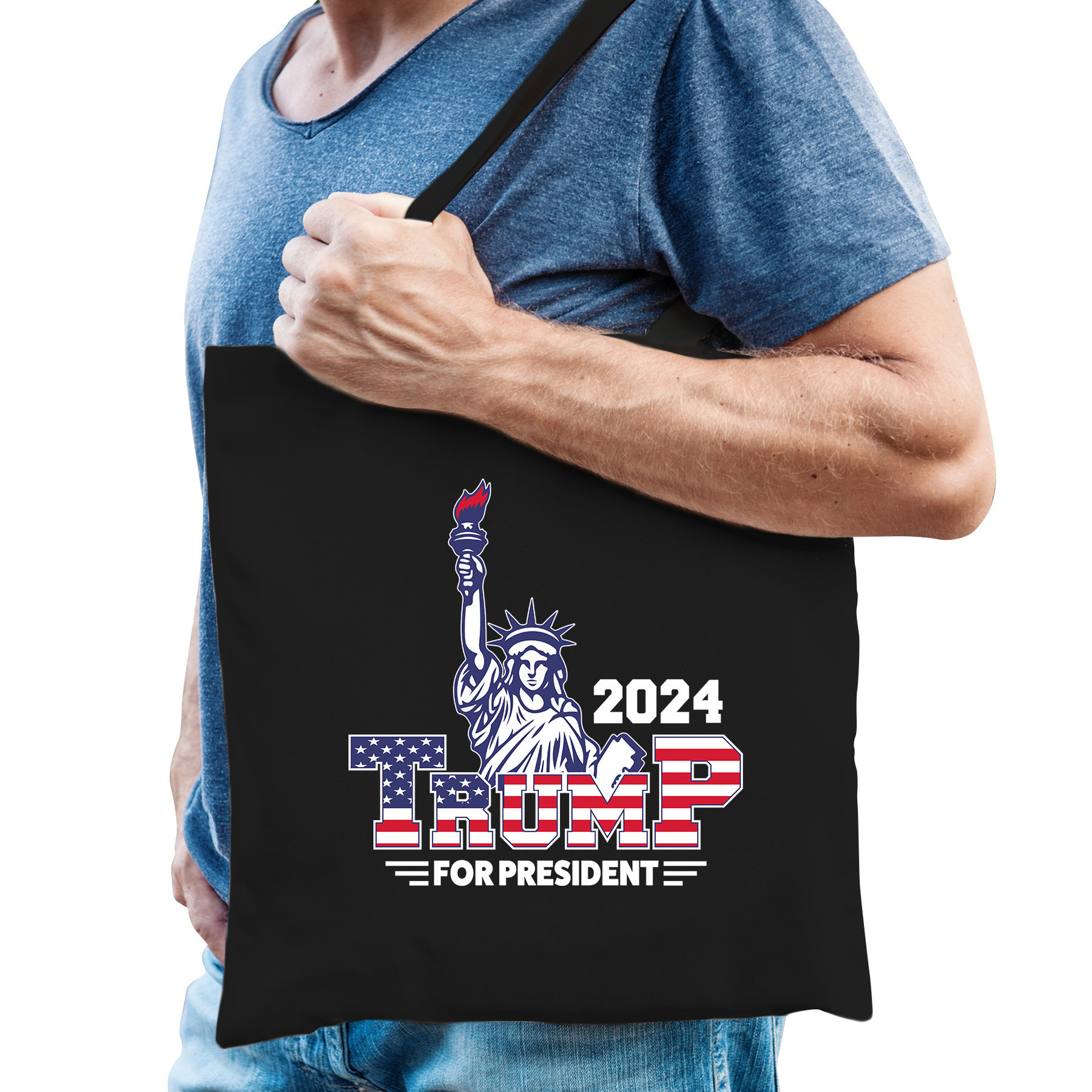 Tas Trump for president - fout/grappig voor carnaval - 42 x 38 cm -