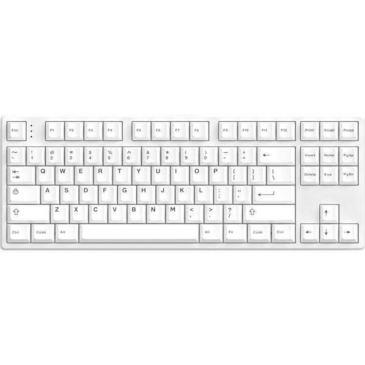 Hello Ganss HS87T White toetsenbord TKL, RGB leds, PBT Doubleshot keycaps, hot swap, 2,4 GHz / Bluetooth / USB-C