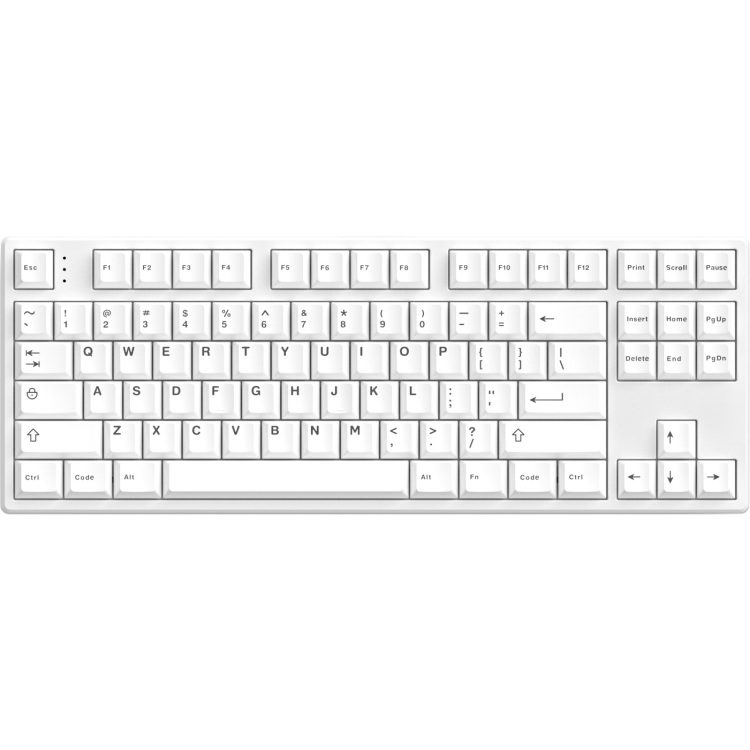 HelloGanss HS87T White toetsenbord TKL, RGB leds, PBT Doubleshot keycaps, hot swap, 2,4 GHz / Bluetooth / USB-C