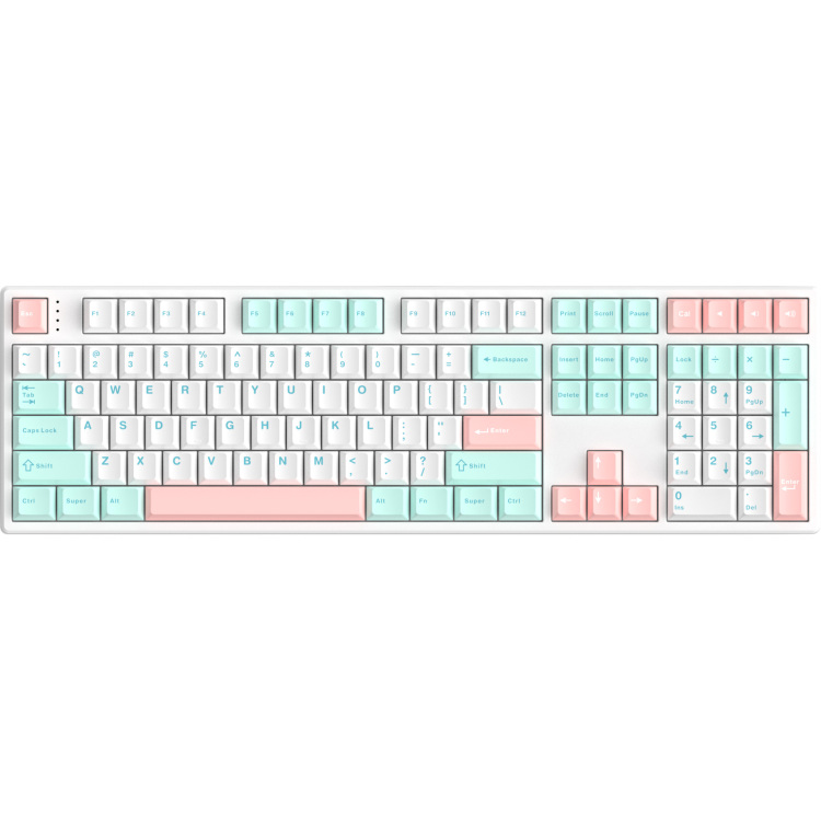 HelloGanss HS108T GC12 toetsenbord RGB leds, PBT Doubleshot keycaps, hot swap, 2,4 GHz / Bluetooth / USB-C