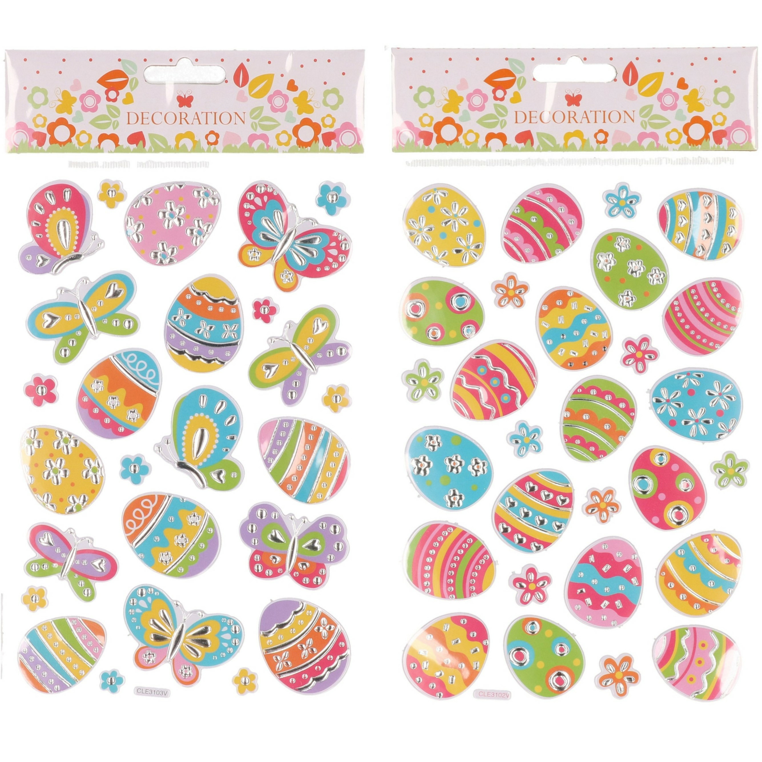 Stickervellen met paasvlinders - 25 stickers - incl. stickervel - 27 stickers -