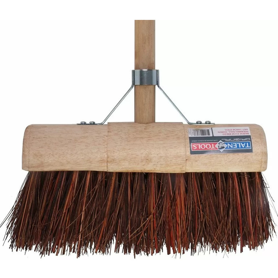 Buitenbezem - halfrond - hout/sherbro - 31 cm - 25 mm bezemsteel - 130 cm -