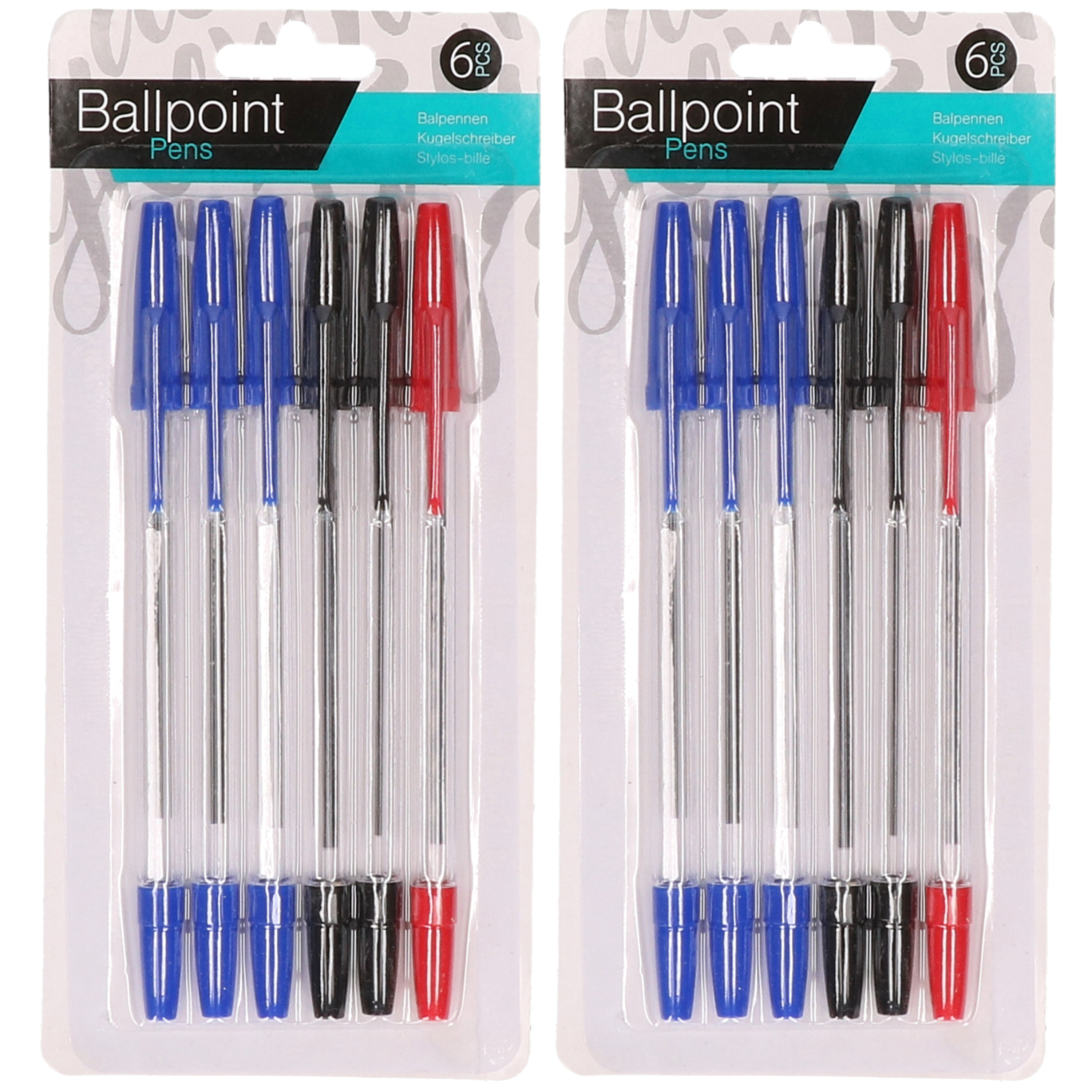 Balpennen set - 12 stuks - 3 kleuren -