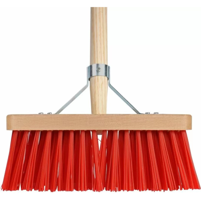 Buitenbezem - FSC hout - nylon - 28 cm - 25 mm bezemsteel - 130 cm -