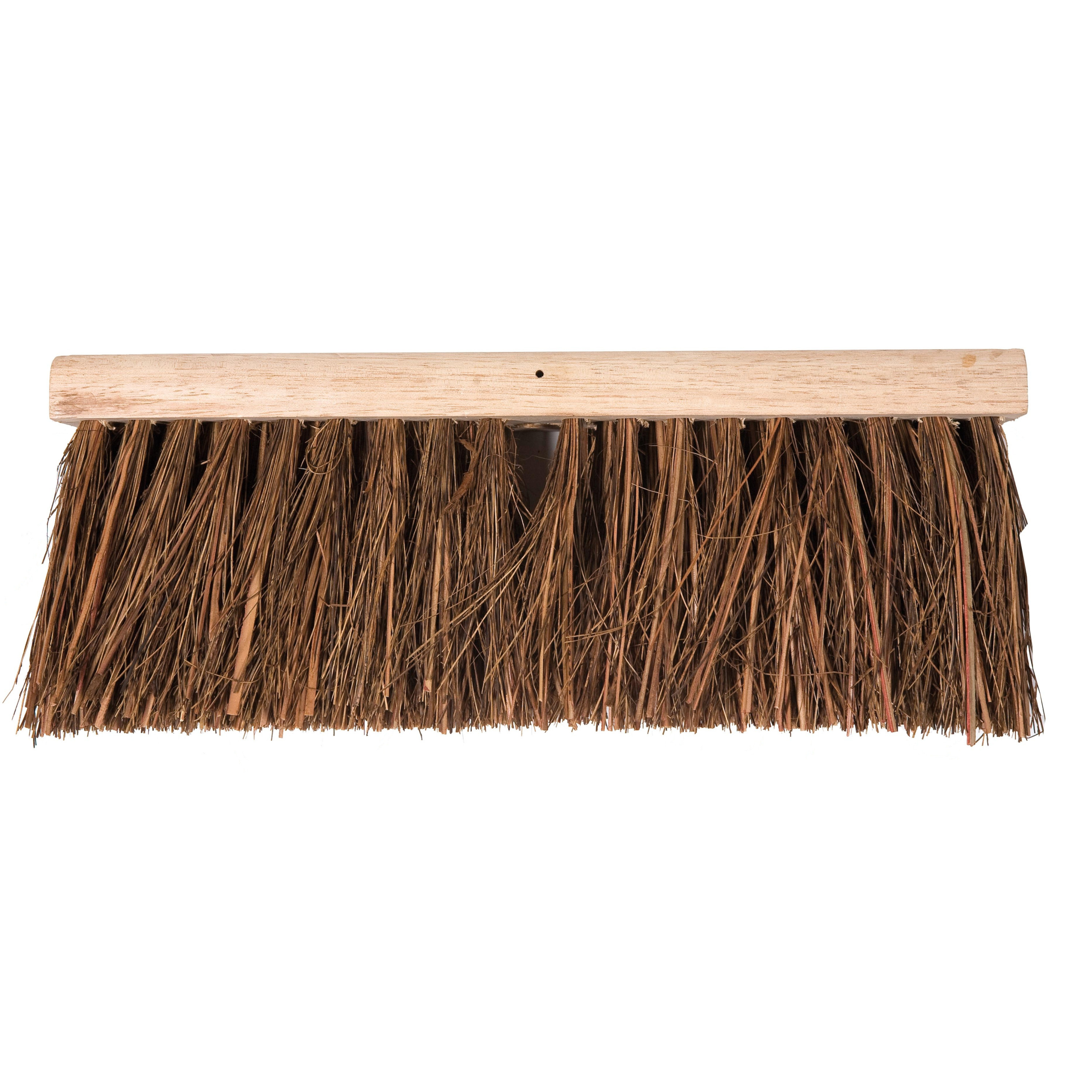 Bezemkop buiten - bruin - hout/natuurvezel - 47 cm -