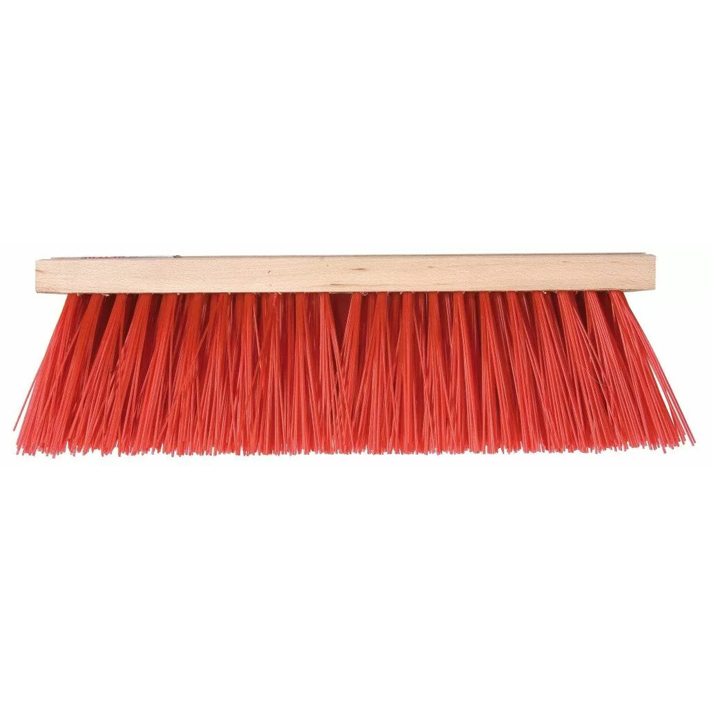 Bezemkop buiten - rood - FSC hout/nylon - 41 cm -