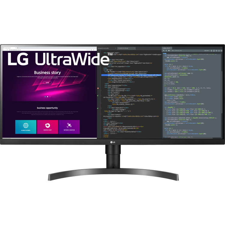 LG UltraWide 34WN750P-B monitor 2x HDMI, 1x DisplayPort, USB-A, AMD FreeSync