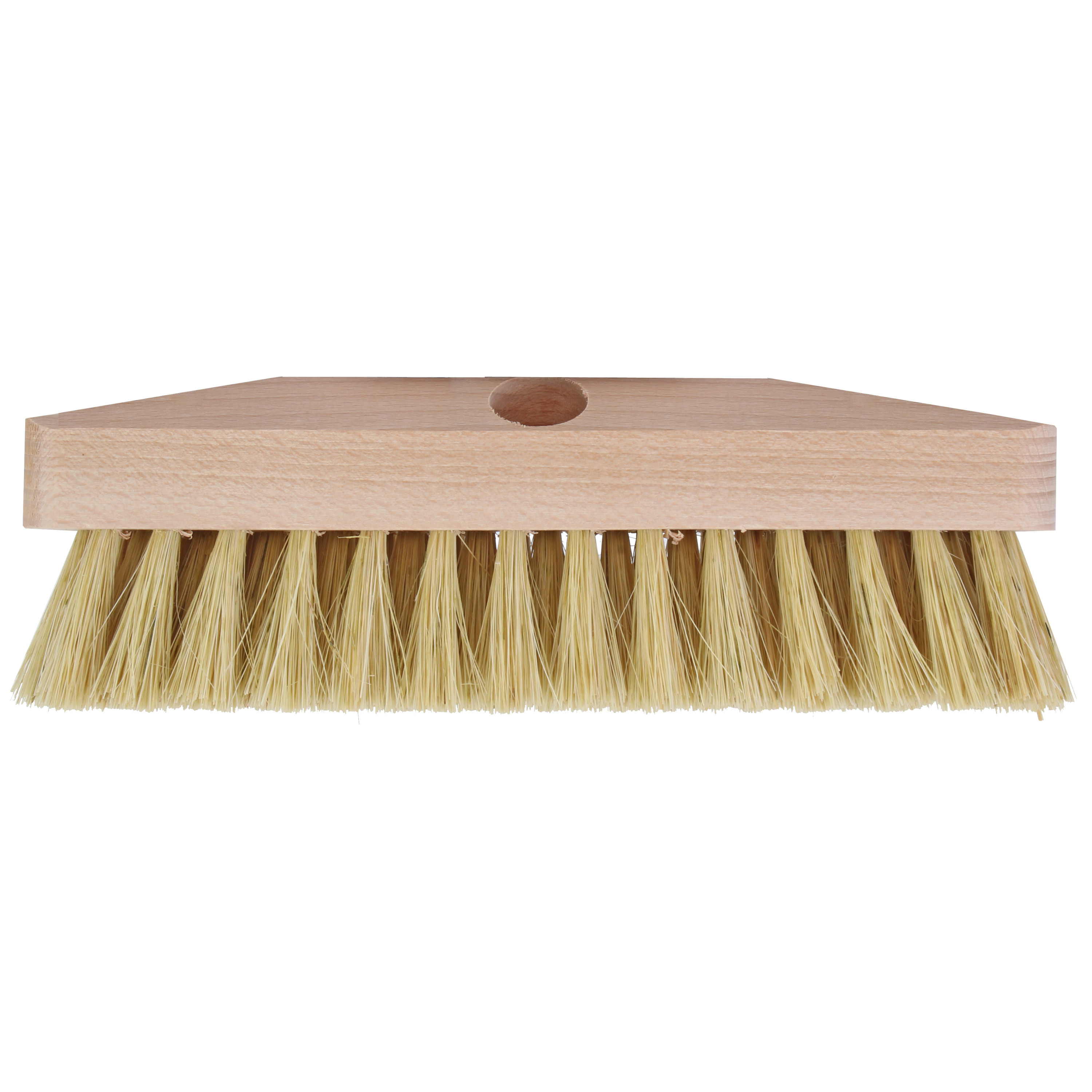 Bezemkop schrobborstel buiten hout/natuurvezel 22 cm -