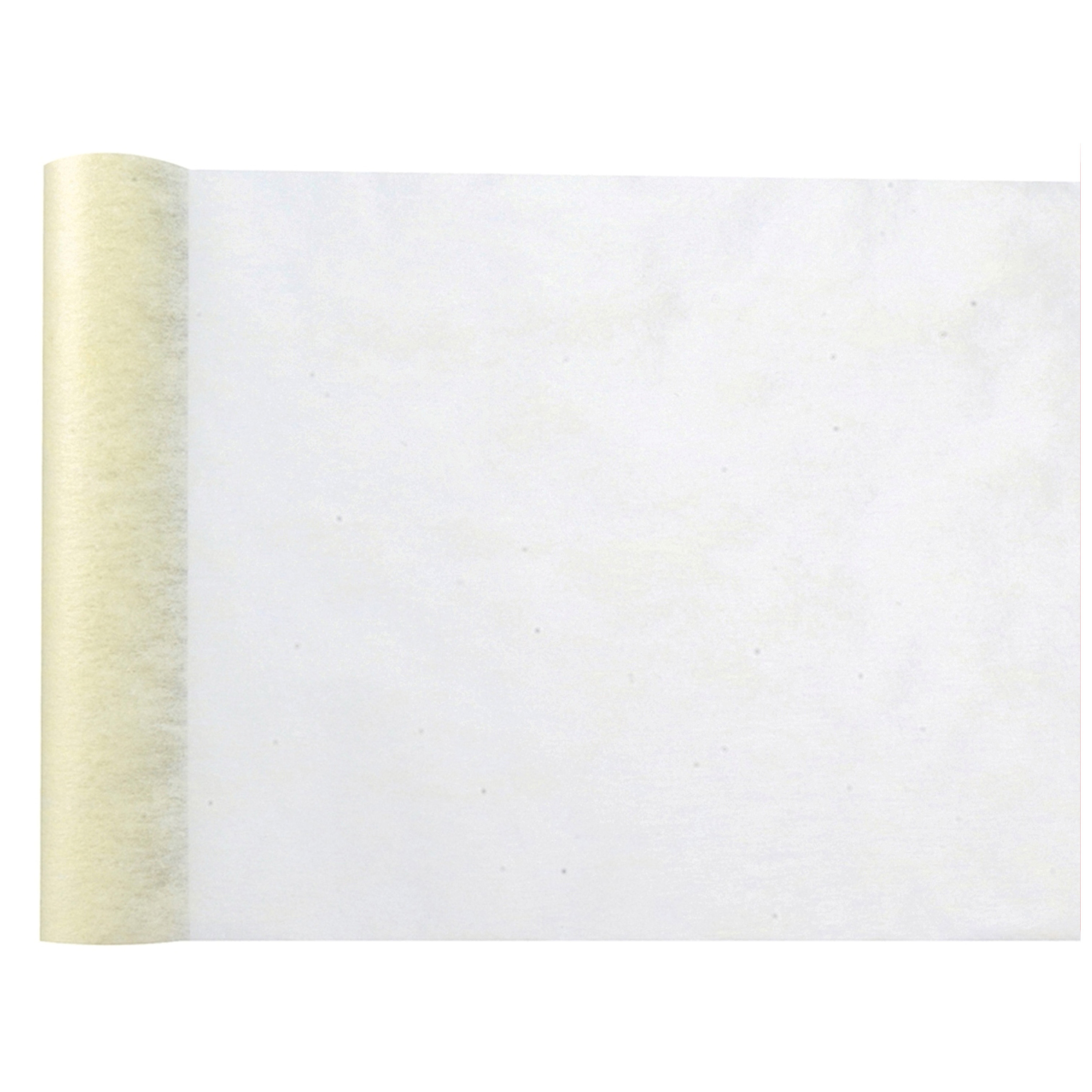 Bruiloft feest tafelloper op rol - ivoor wit - 30 cm x 10 m - non woven polyester -