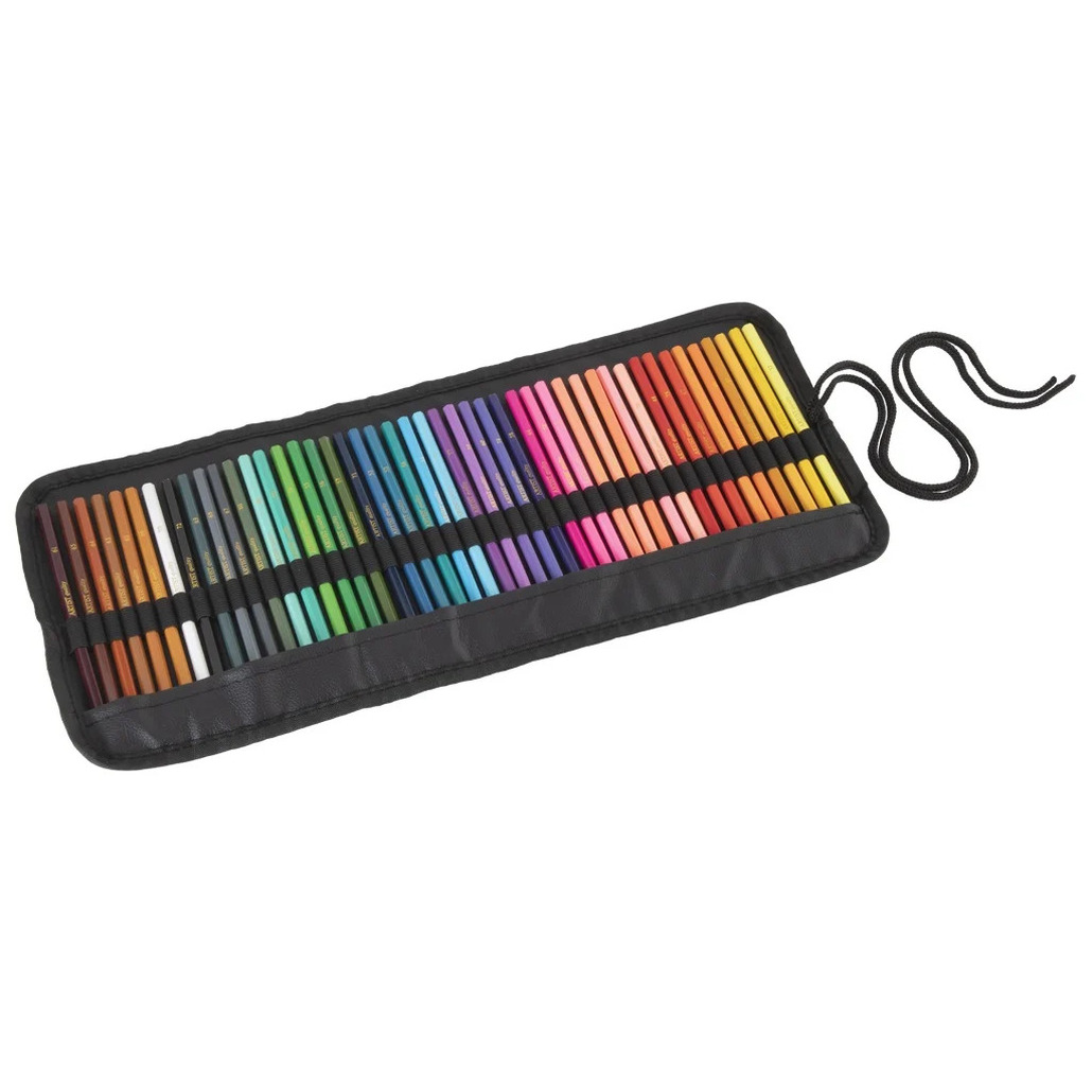 Kleurpotloden set - 46 kleuren - in luxe zwarte etui van PU leer -