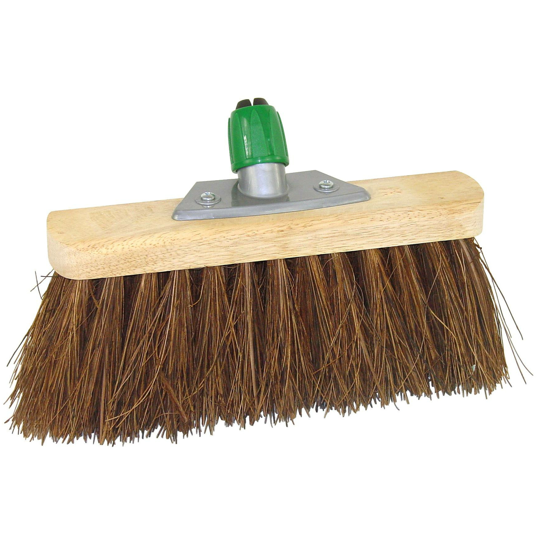 Bezemkop buiten bruin hout/natuurvezel 30 cm -