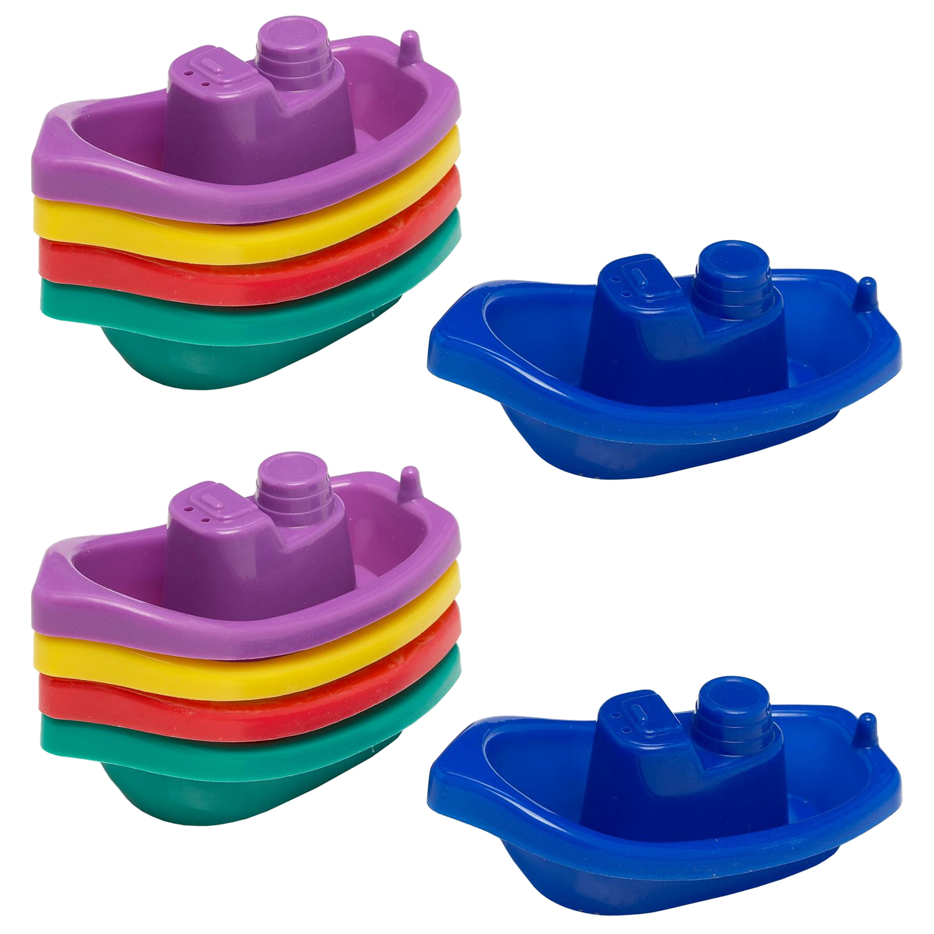 10x Badspeelgoed - boot - gekleurd - kunststof - 10 x 3,5 cm -