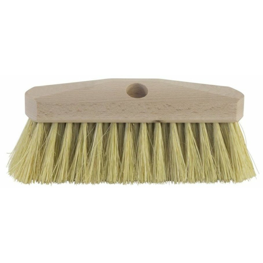 Bezemkop buiten - schrobborstel - hout/natuurvezel - 23 cm -