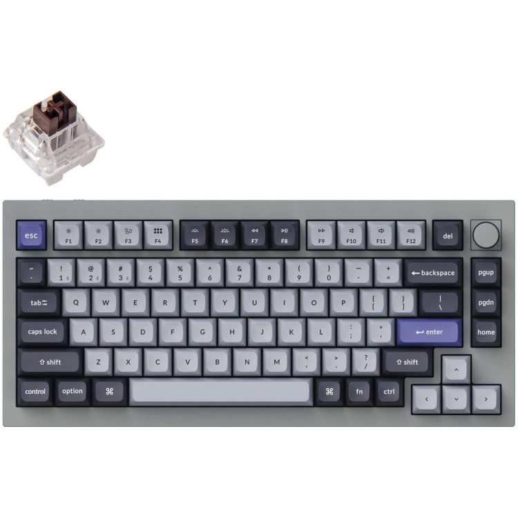 Keychron Q1 Pro-N3 toetsenbord RGB leds, 75%, KSA double-shot PBT, hot swap, Bluetooth 5.1, Knob